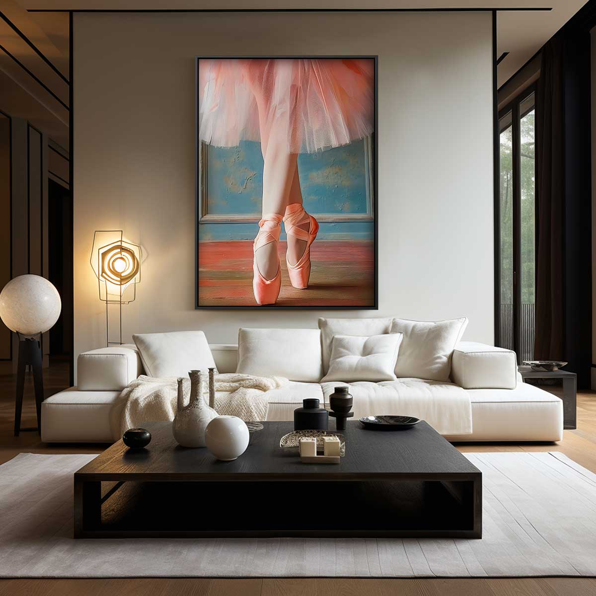 Elegantie in Ballet – kunstwerk met zwarte baklijst