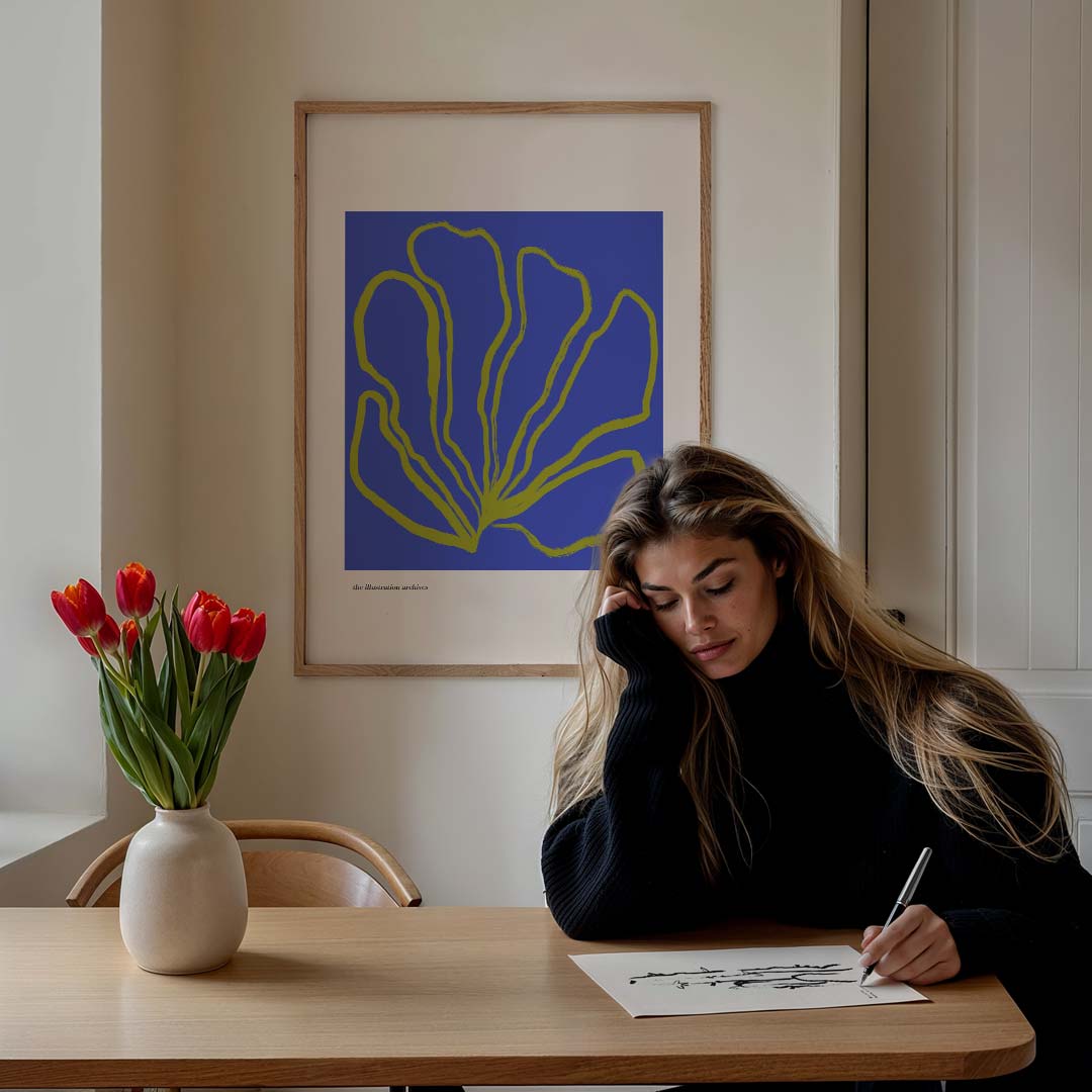 Abstracte Elegantie Bloem – bloemen poster in staand formaat