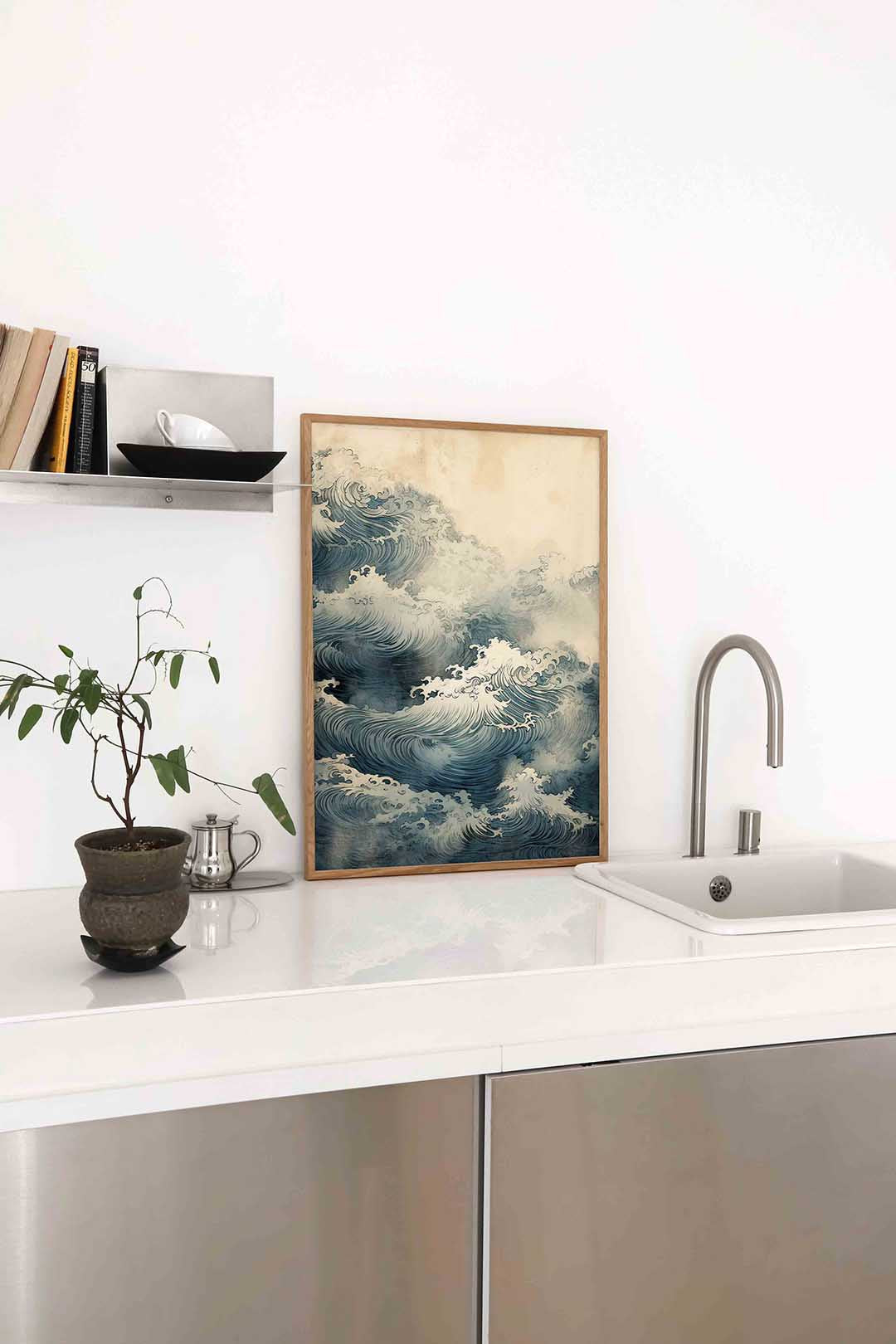 Golvende zee – staande Aziatische wanddecoratie van WallArtistic