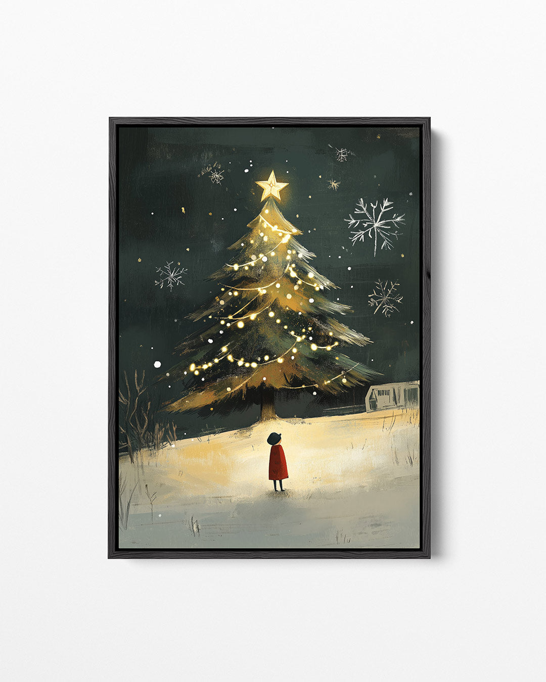 Kerstboom en kind – staand wanddecoratie kunstwerk
