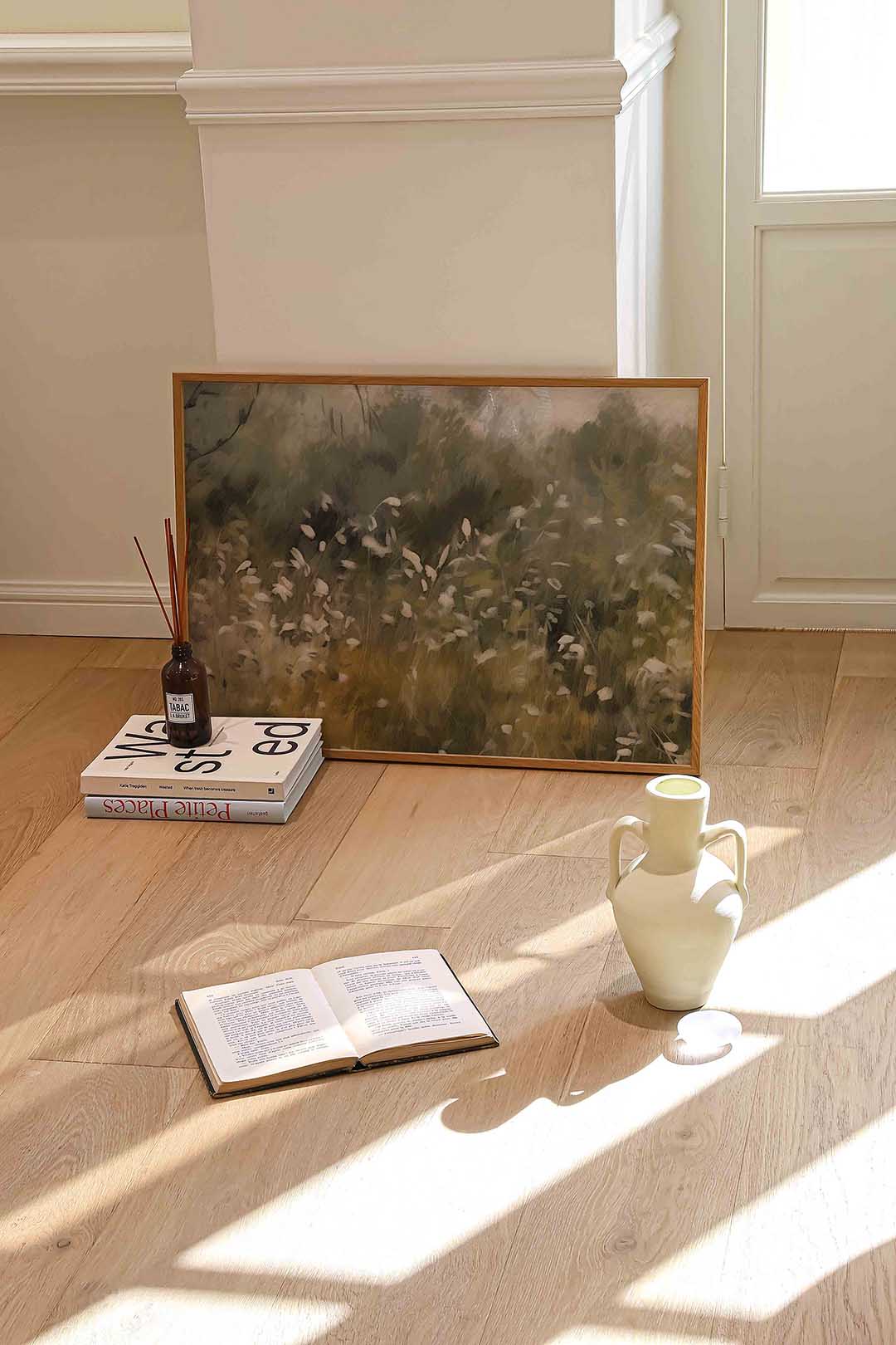 Wilde bloemen – liggende kleurrijke abstracte wanddecoratie van WallArtistic