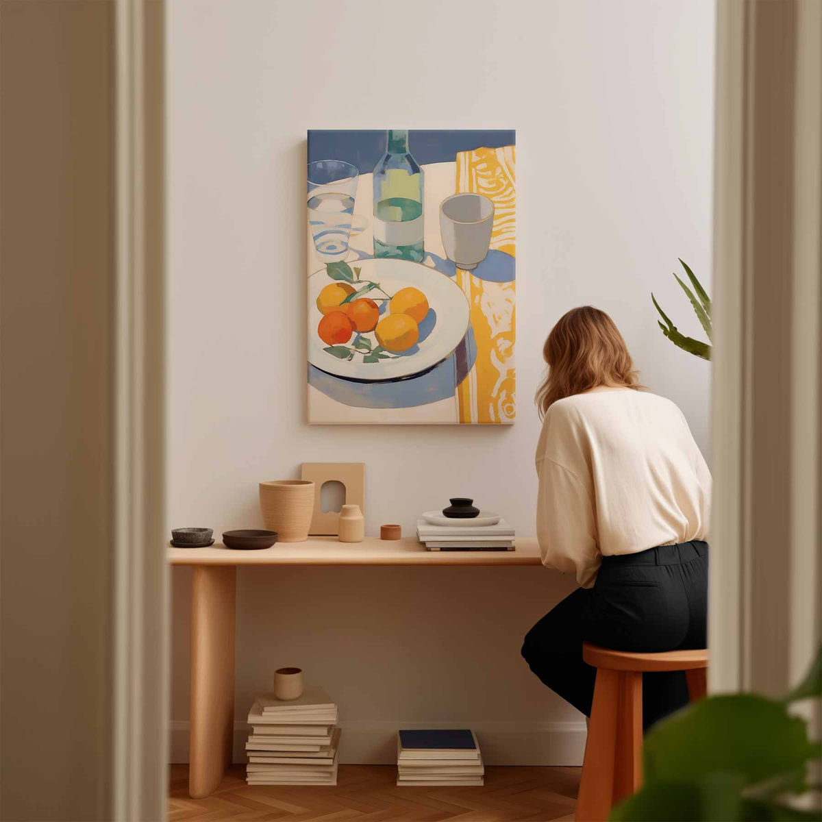 Mediterraanse Stilleven in Zonlicht – portret kunstwerk als wanddecoratie, afbeelding 17