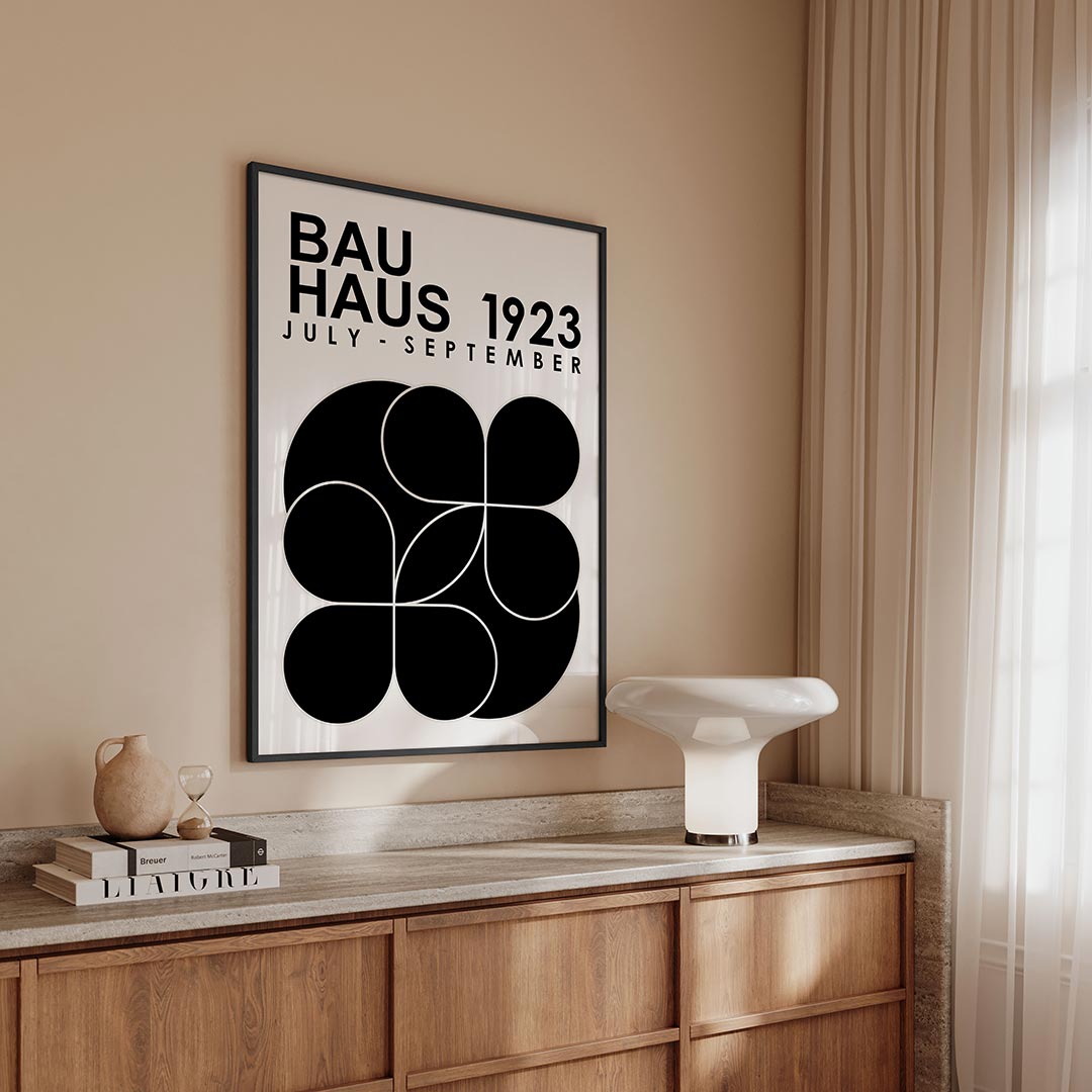 – geometrische Bauhaus poster in staand formaat