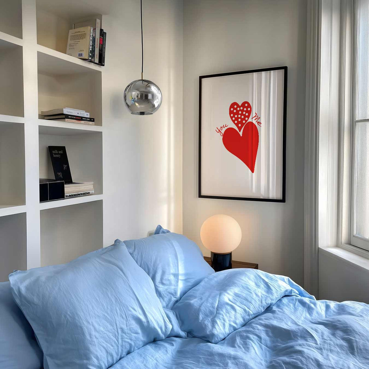 Liefdevolle Hartjes – zomer poster als frisse staande wanddecoratie