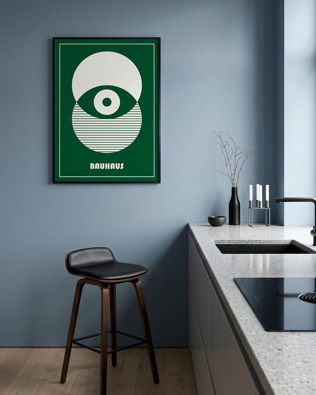 – geometrische Bauhaus poster in staand formaat
