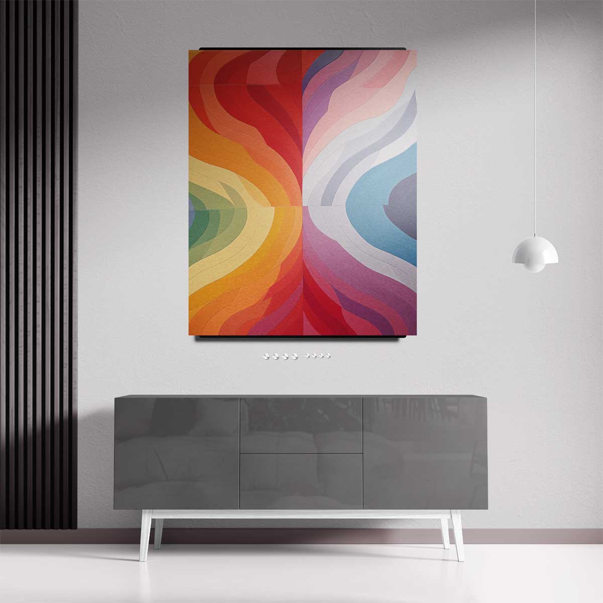 Kleurrijke Golfpatronen – staand kunstwerk voor modern interieur
