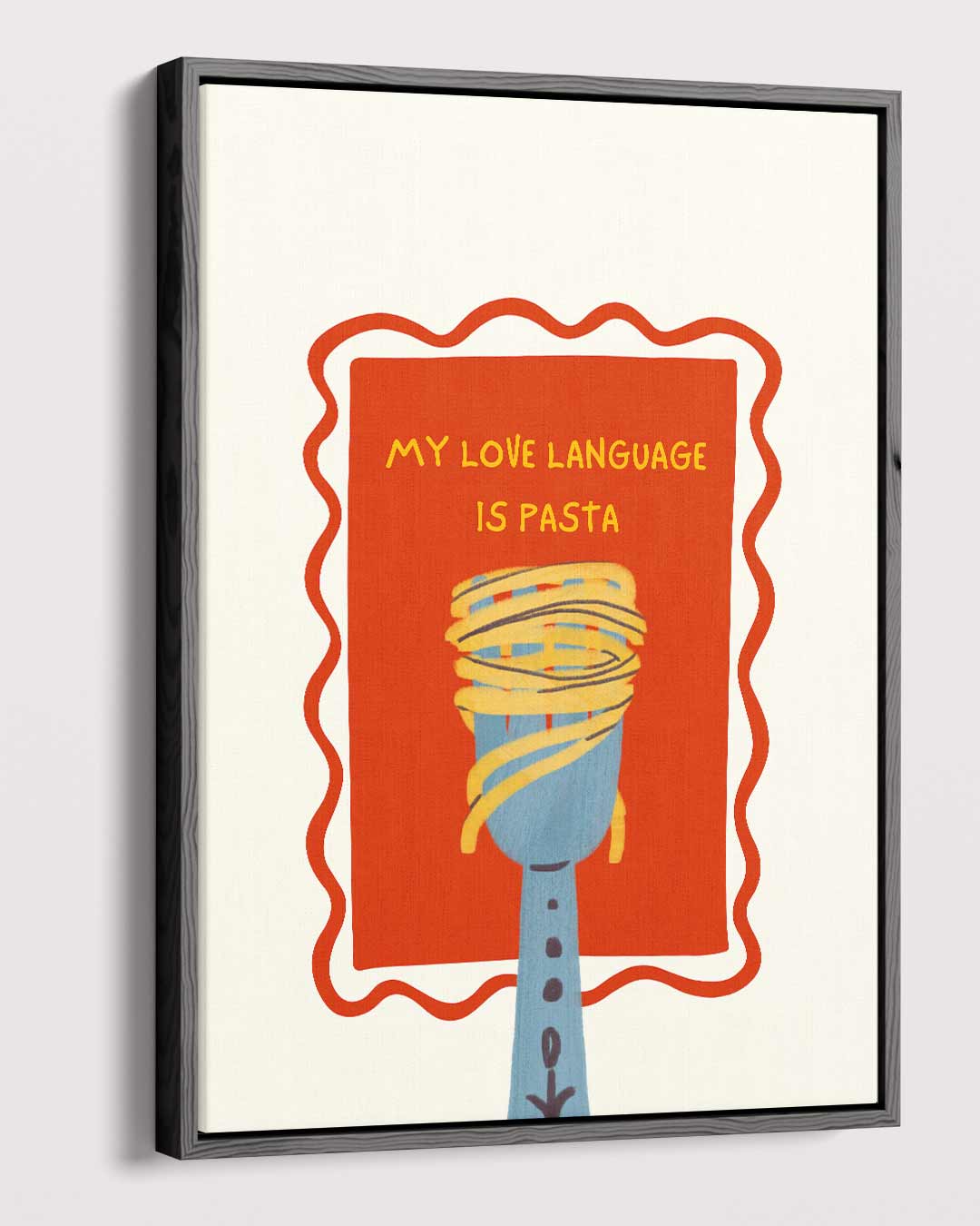 Pasta Liefdestaal – dibond kunstwerk als wanddecoratie