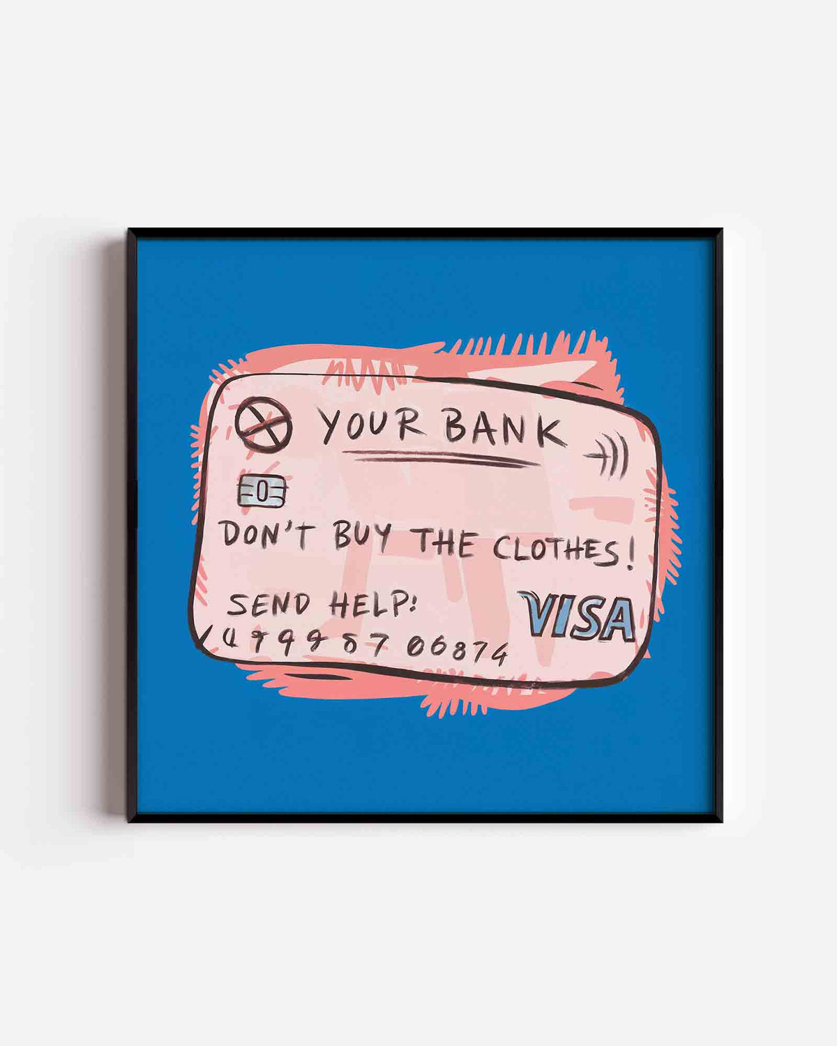 Creditcard illustratie – Pop Art vierkante poster als wanddecoratie