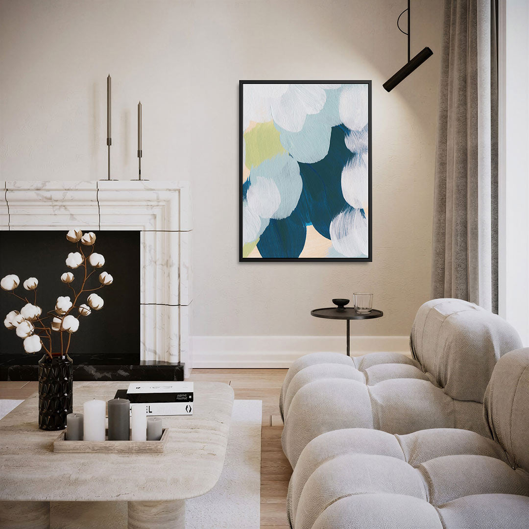 Vloeiende kleurencompositie – moderne staande wandkunst