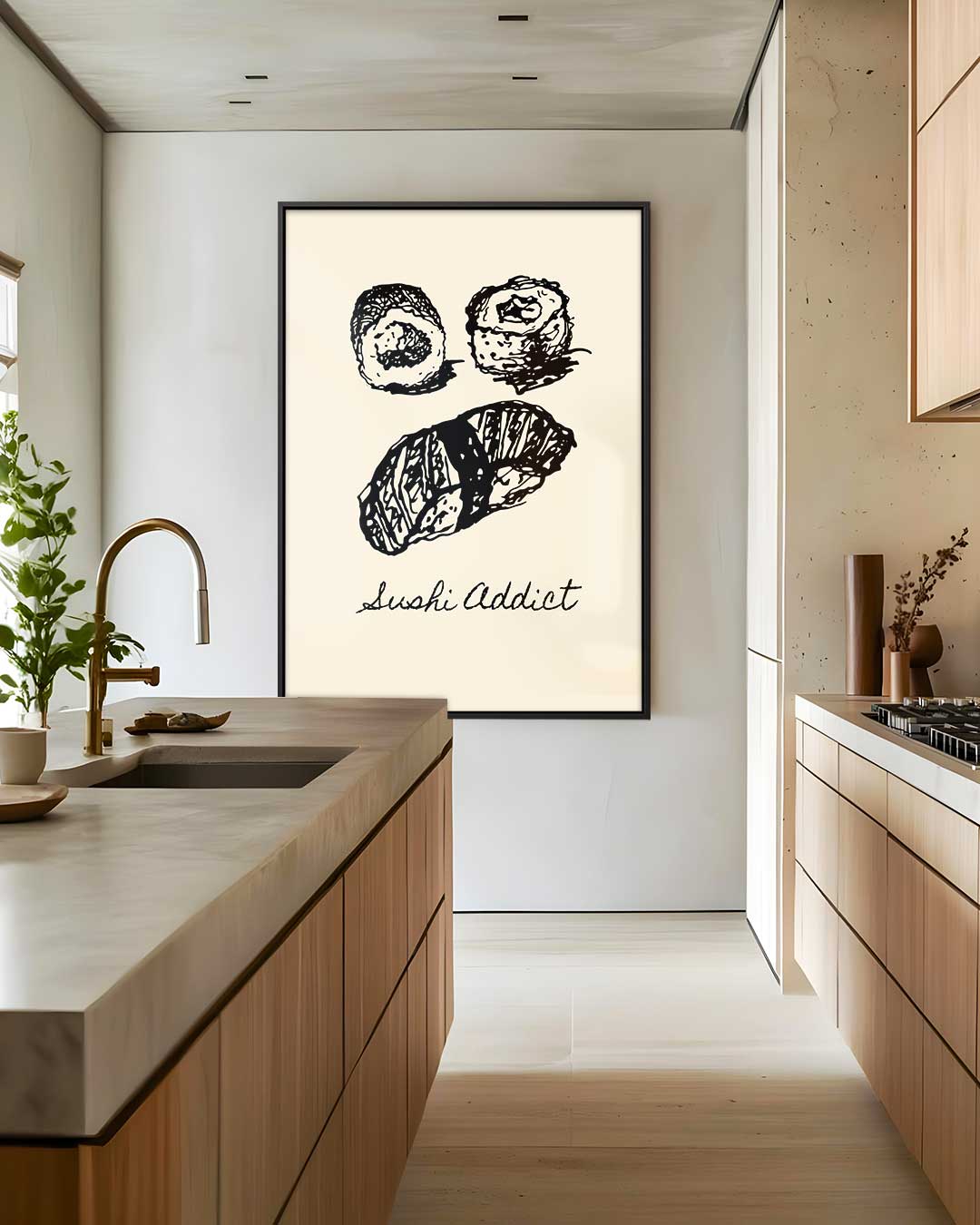Sushi Addict Illustratie – staand kunstwerk voor modern interieur
