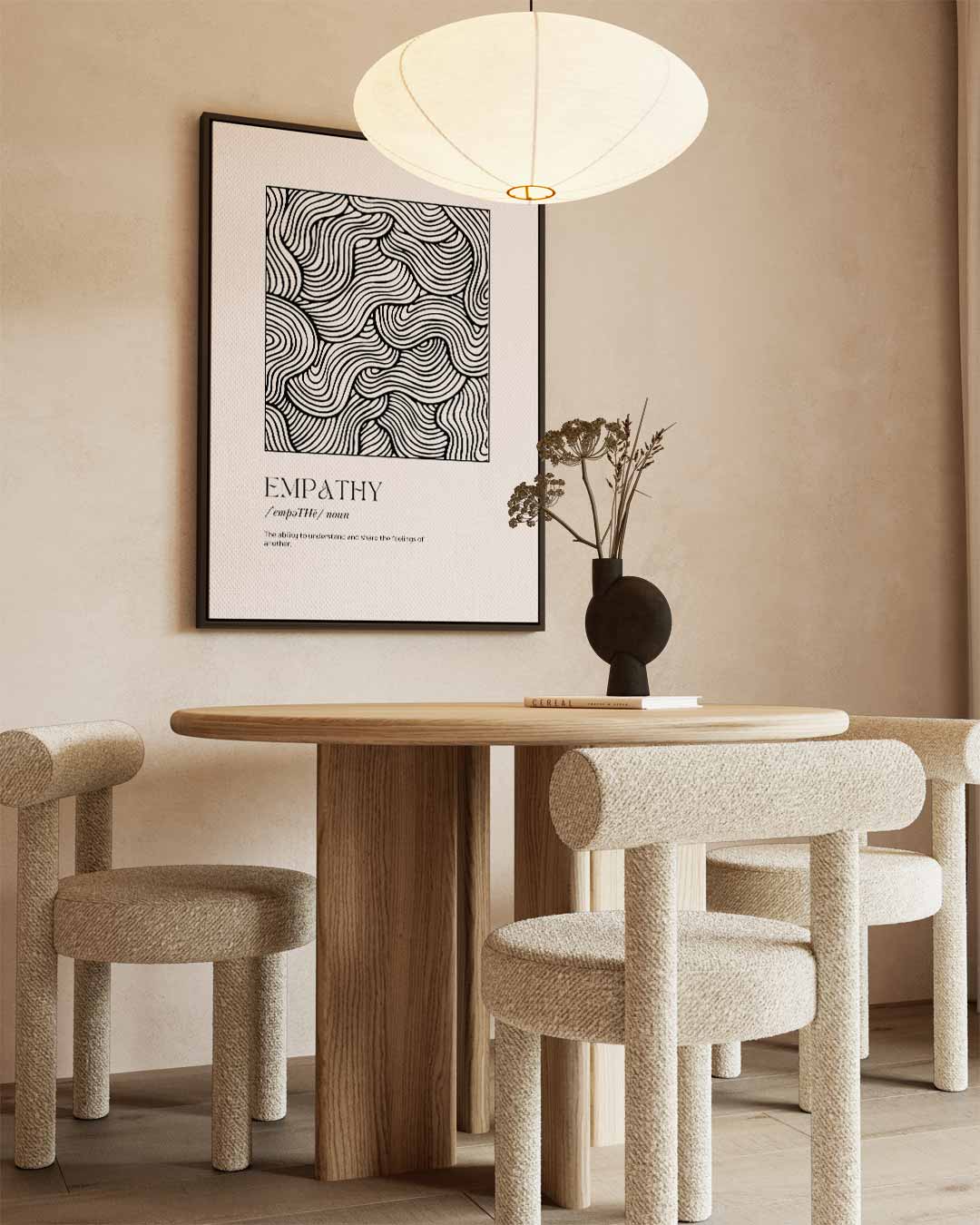 Golvende Empathie – dibond wanddecoratie in staand formaat
