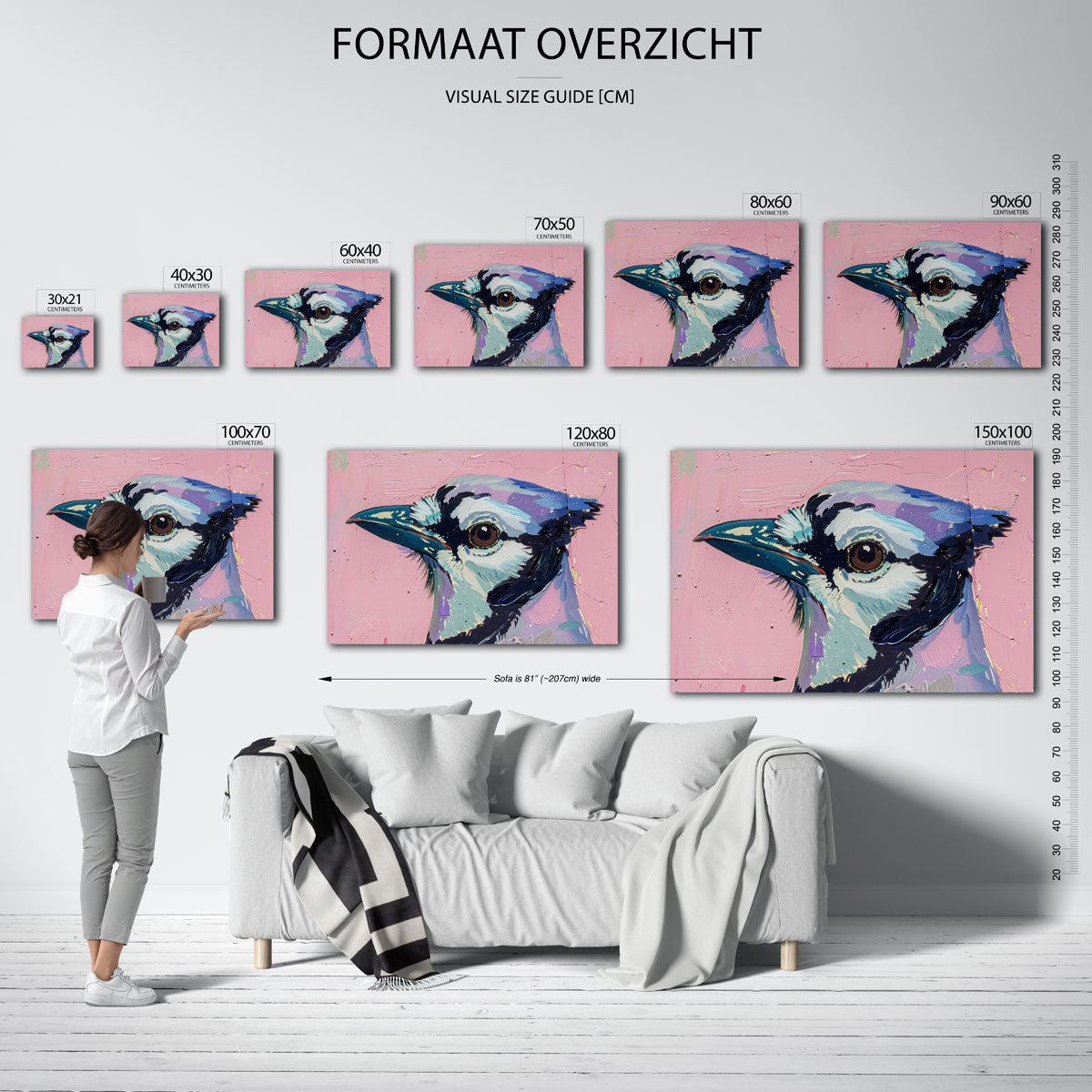 Vogelportret – liggende muurposter met dierenthema