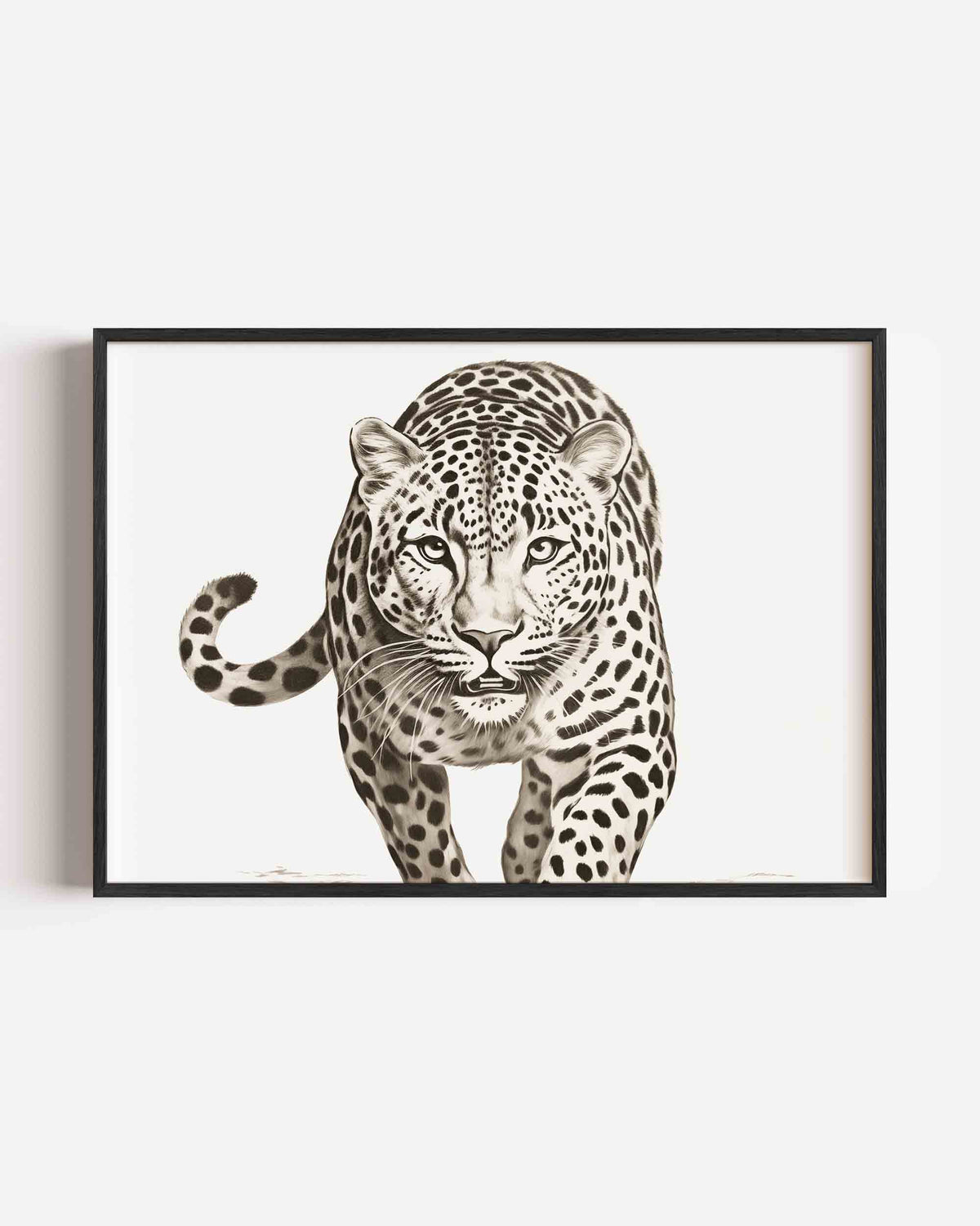 Luipaard in beweging – dieren landscape poster als wanddecoratie