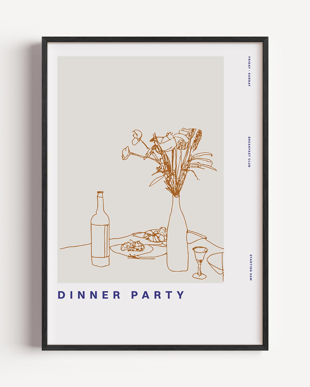 Stijlvolle Dinner Party – keuken portret poster als wanddecoratie