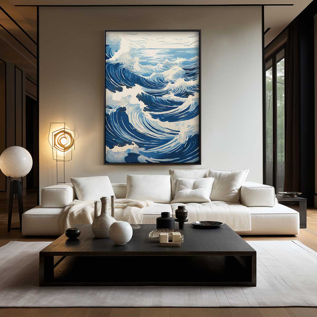 Golfen van de Oceaan – kunstwerk met zwarte baklijst