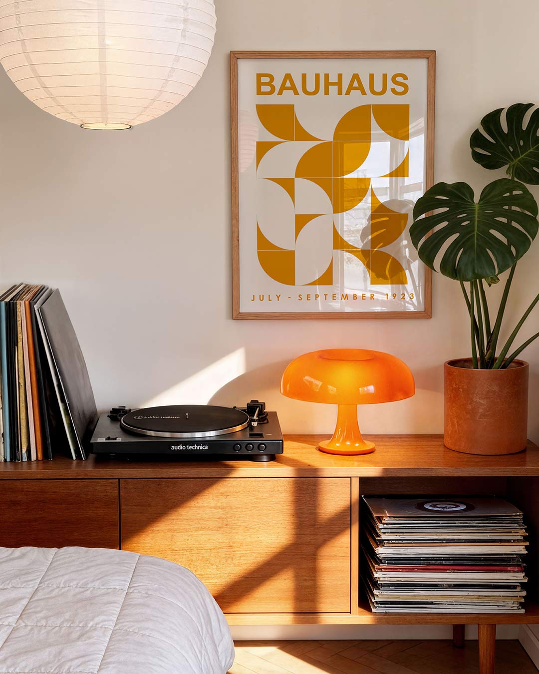 Vormritme en kleur – geometrische Bauhaus poster in staand formaat