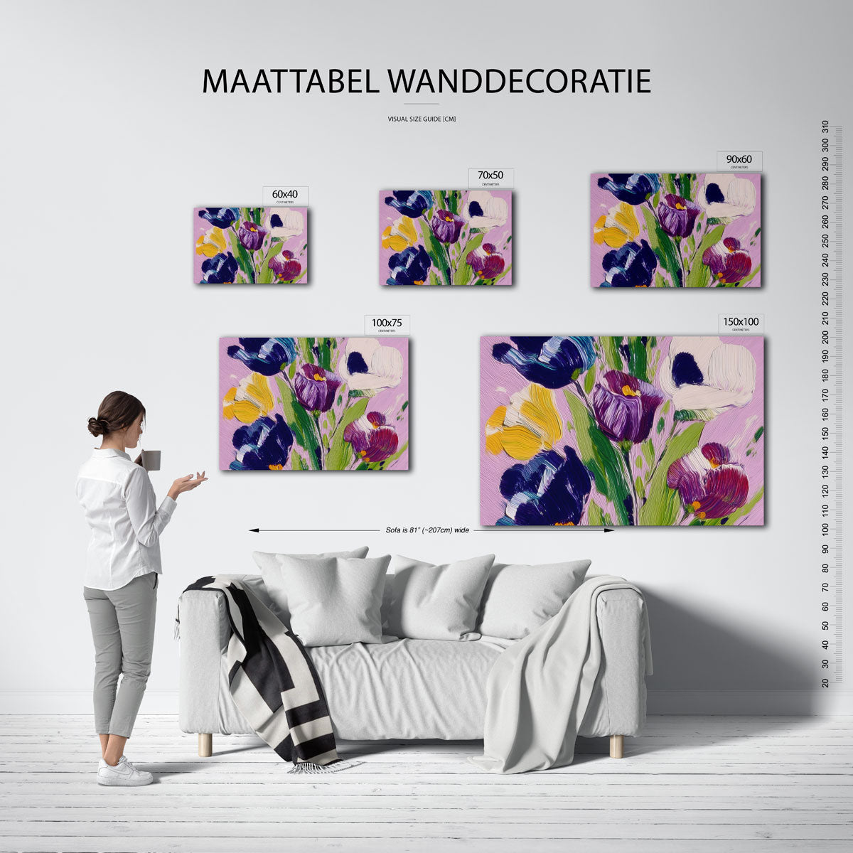 Kleurrijke bloemen – op canvas, dibond of plexiglas