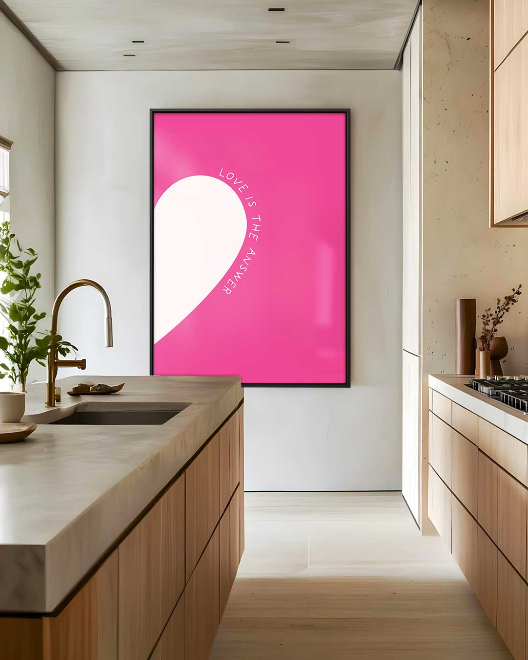 Liefde is het Antwoord Canvas – dibond wanddecoratie in staand formaat