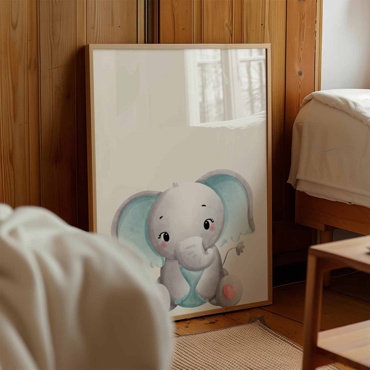 Schattige Olifantenposter – staande muurposter voor de kinderkamer
