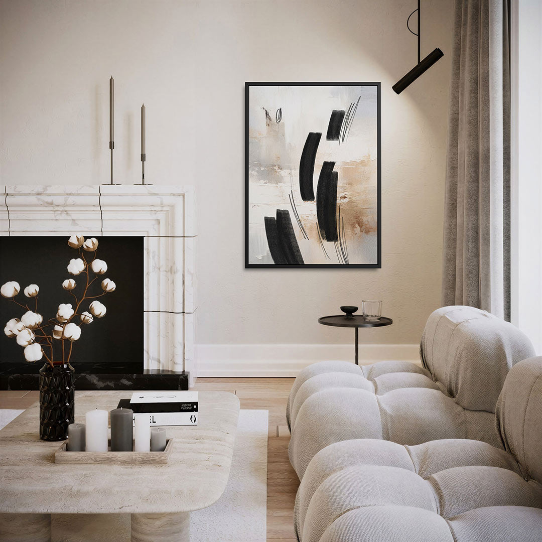 Dynamische lijnen compositie – staand wanddecoratie kunstwerk