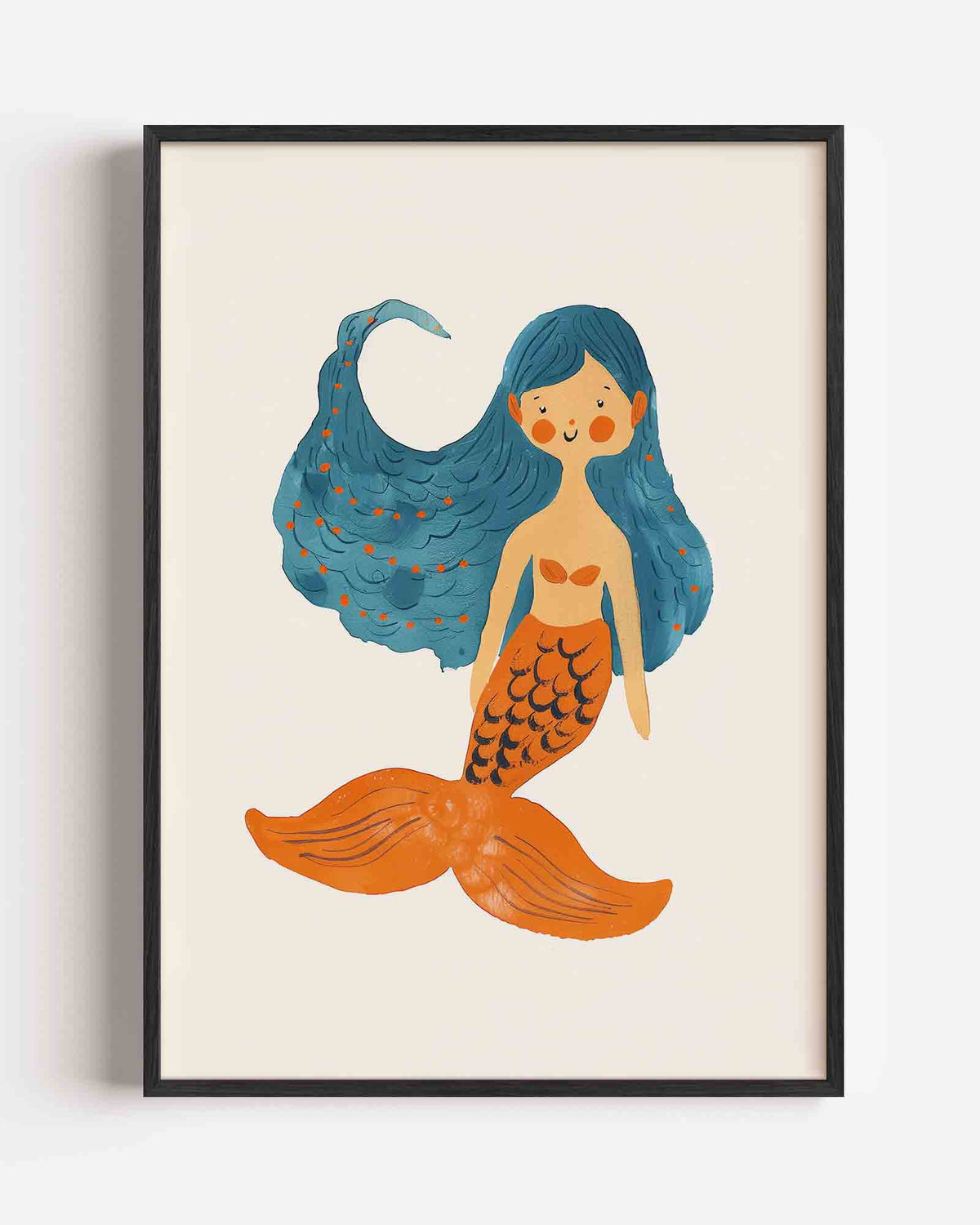 Zeemeermin illustratie – kids portret poster als wanddecoratie