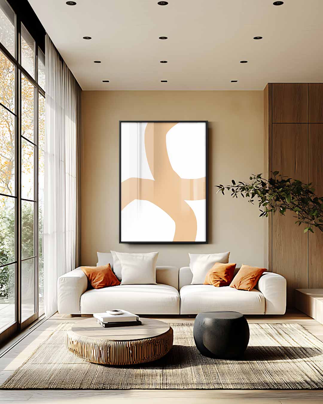 Elegante Abstracte Compositie – staande wandkunst voor woonkamer of interieur