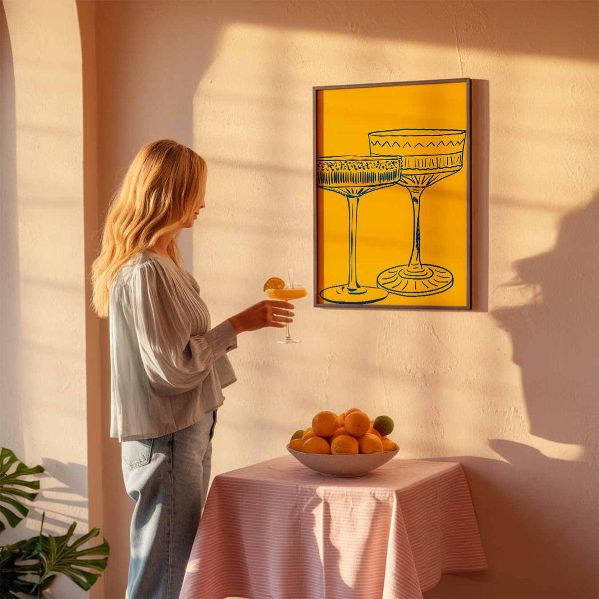Stijlvolle Cocktailglazen – keuken poster als sfeervolle staande wanddecoratie