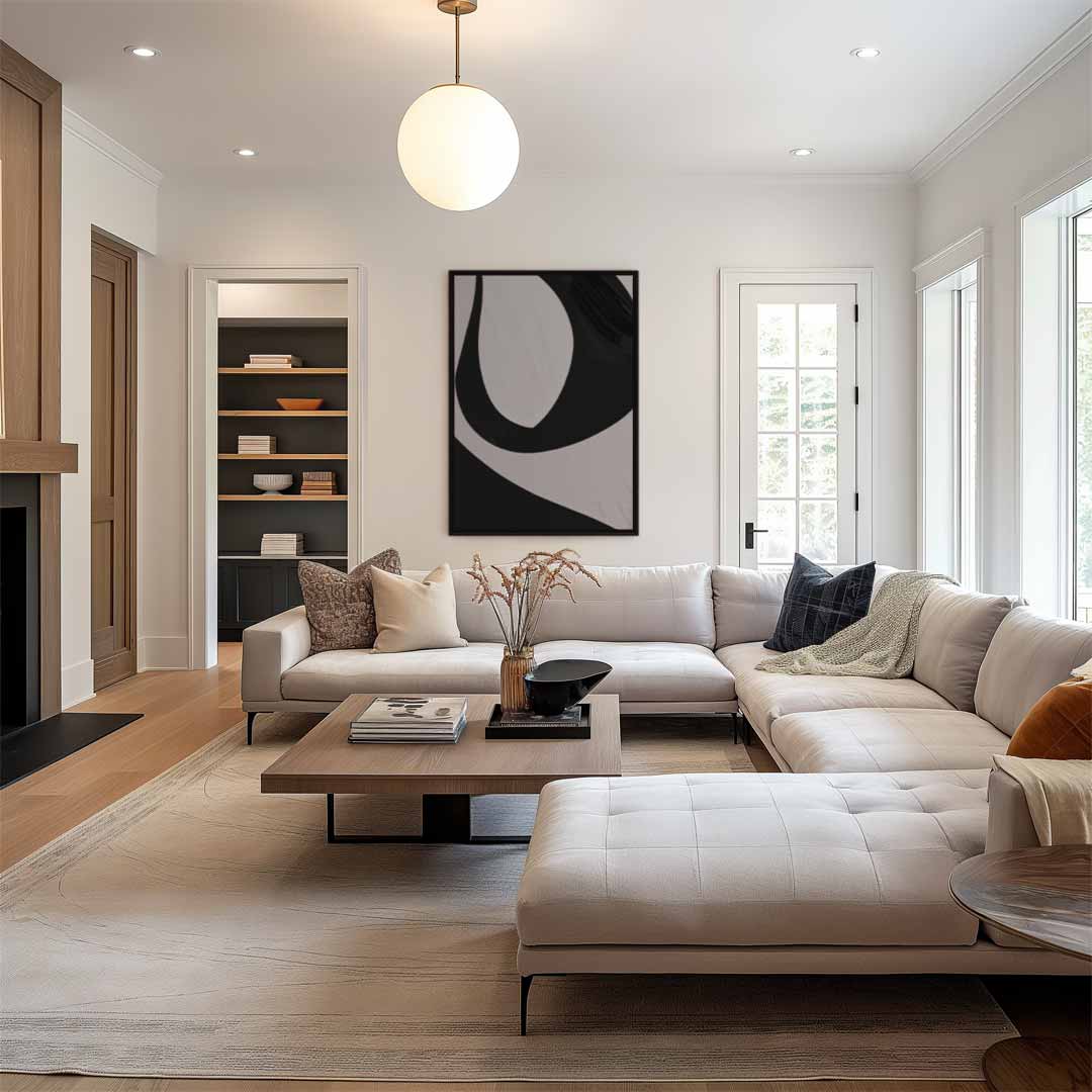 Dynamische Abstractie – staand kunstwerk voor modern interieur