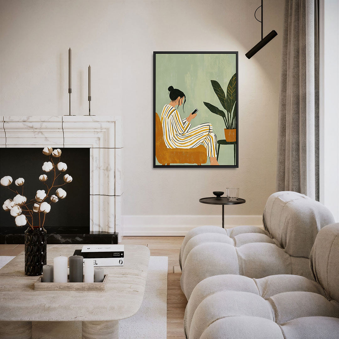 Rustige huiselijke scene – moderne staande wandkunst