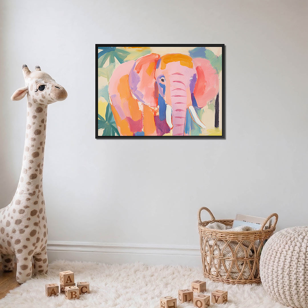 Kleurrijke olifant – detail van het kunstwerk
