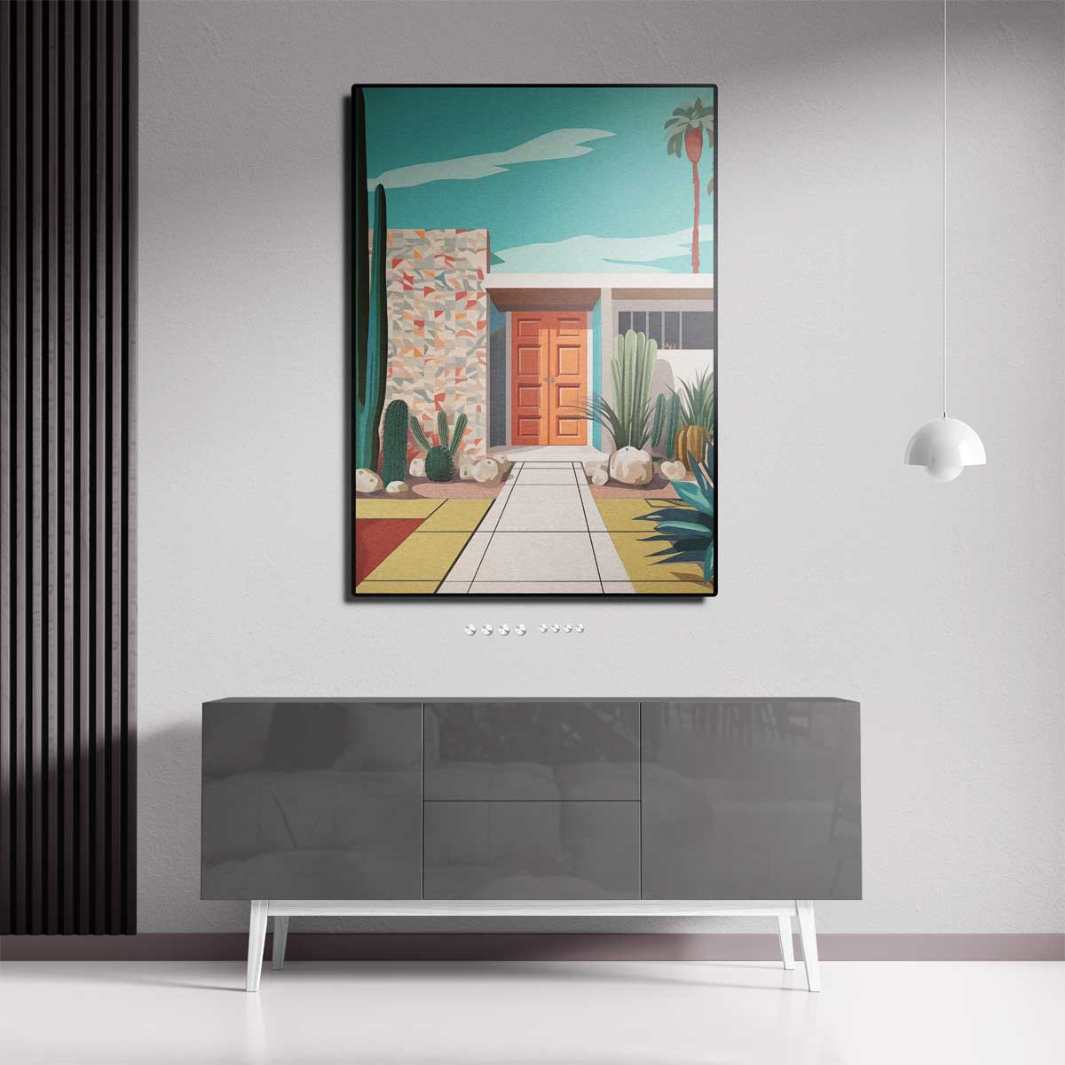 Retro Palm Springs Villa – staand kunstwerk voor modern interieur