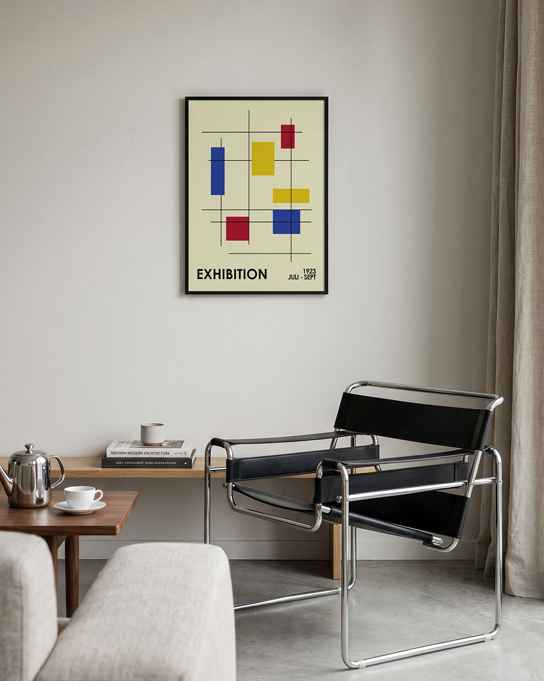 Vorm en lijnen – geometrische Bauhaus poster in staand formaat