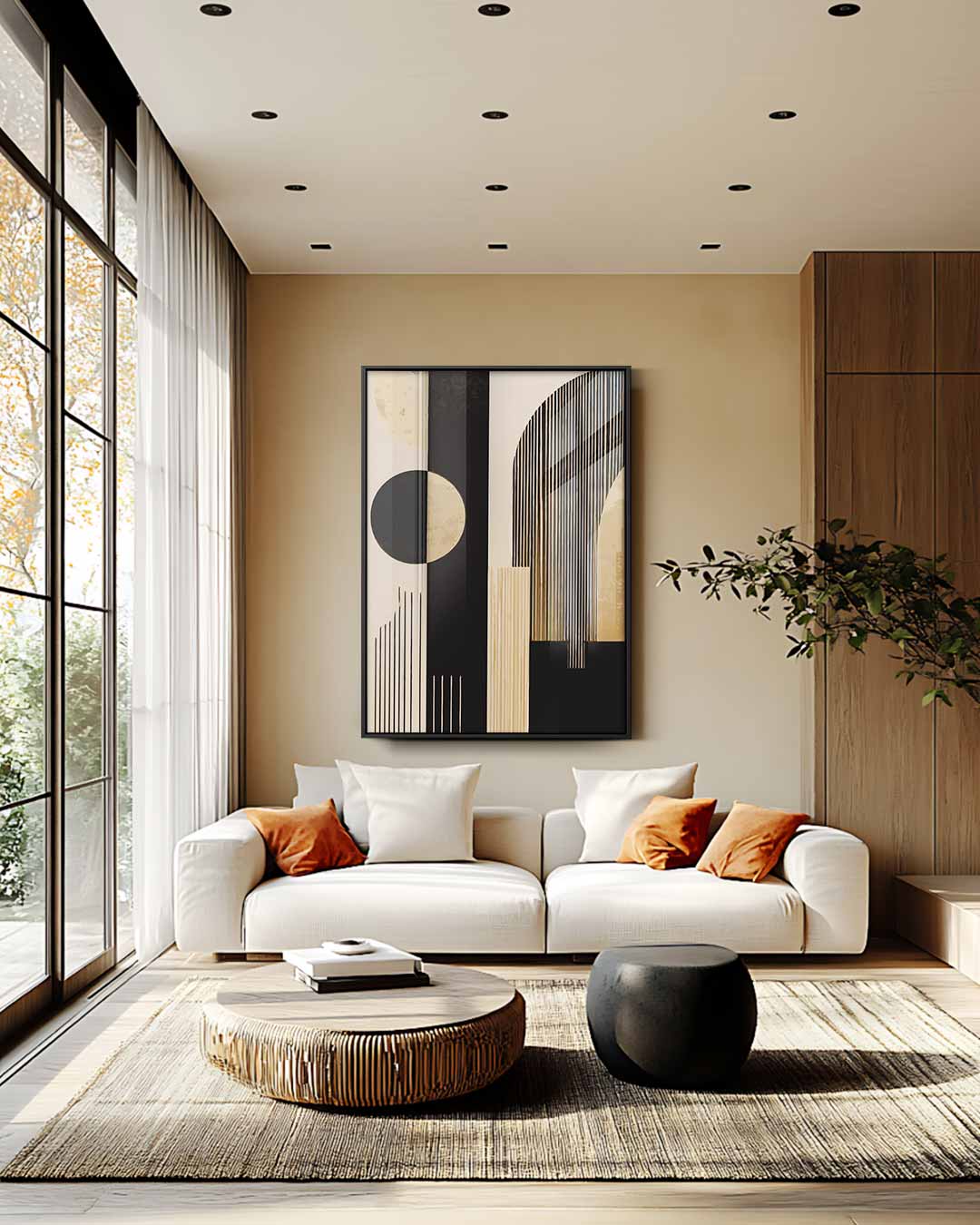 Modern Geometrisch Wandkunstwerk – staande wandkunst voor woonkamer of interieur