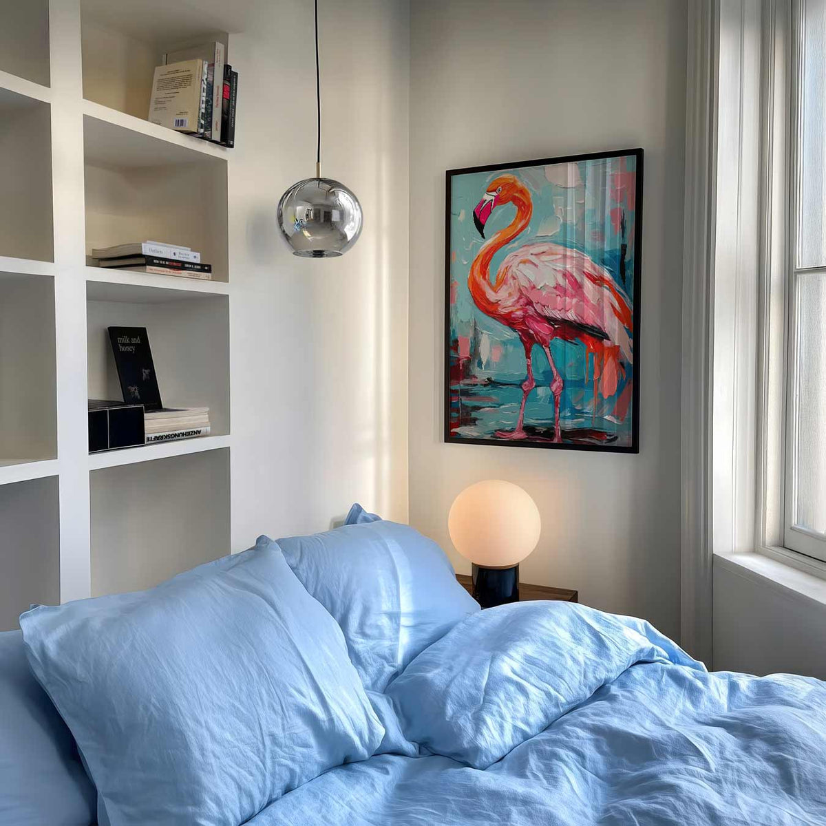 Flamingo Droomwereld – staande muurposter met dierenthema