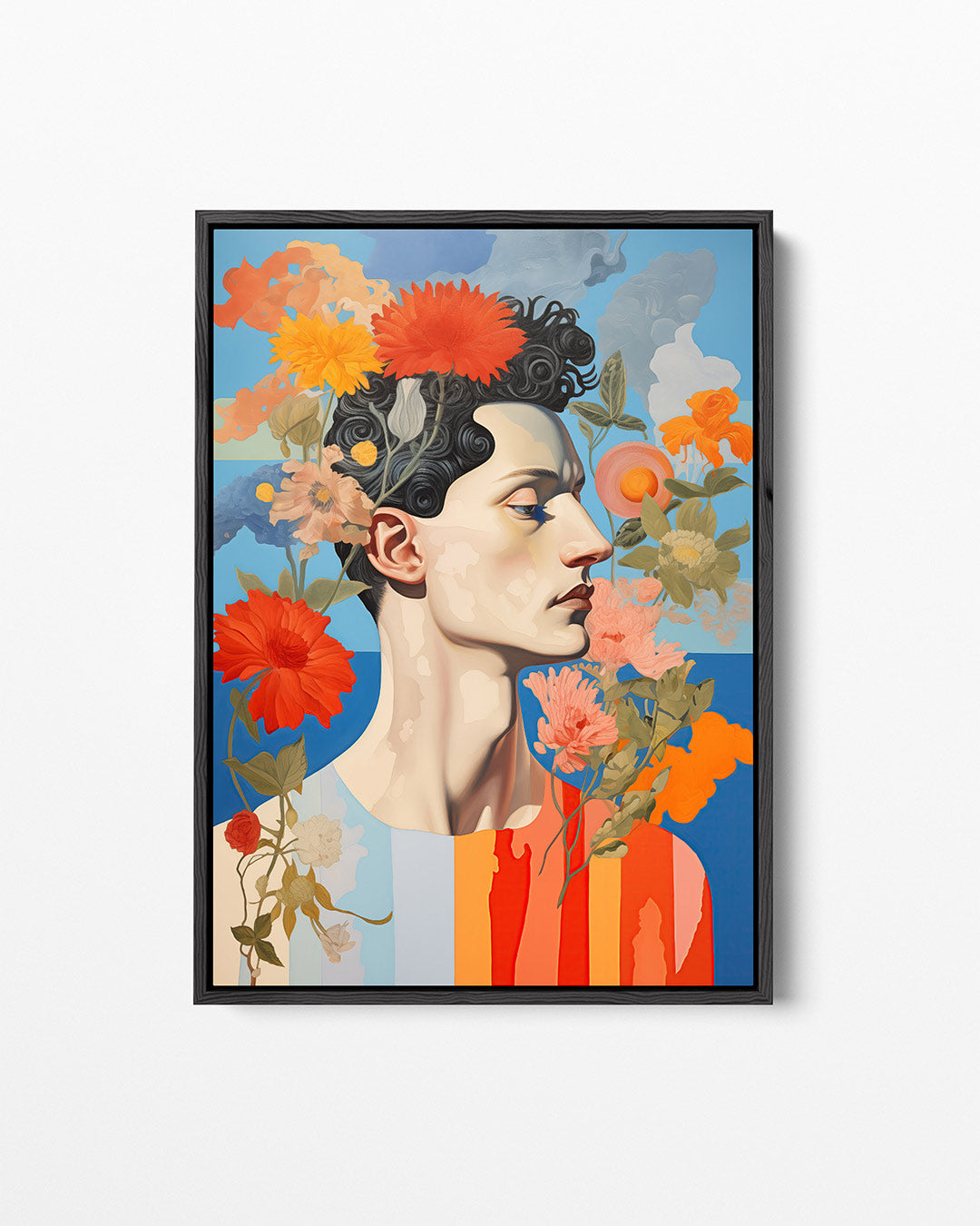 Kleurrijke bloemenportret – staand wanddecoratie kunstwerk