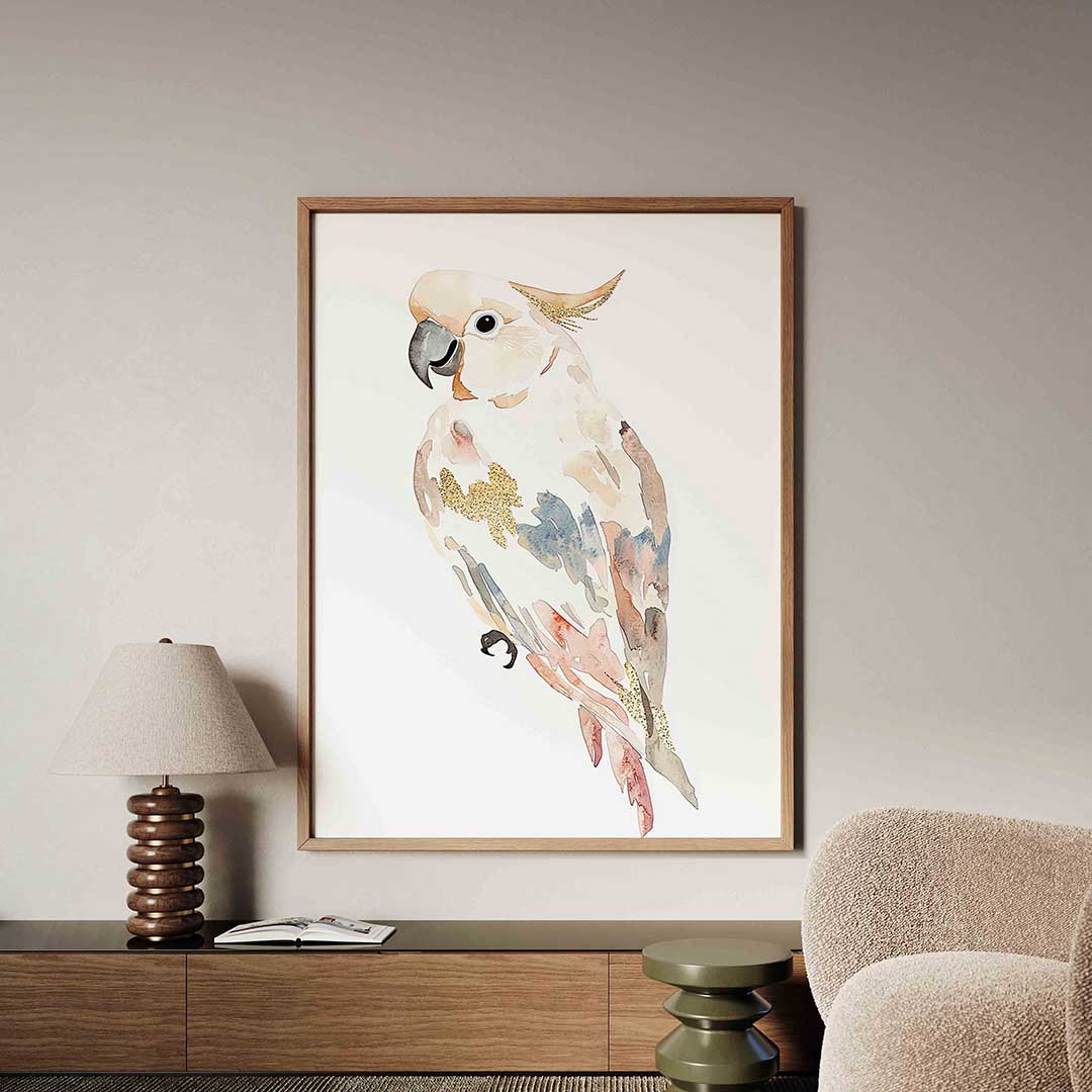 Papegaai aquarel – dieren poster in staand formaat