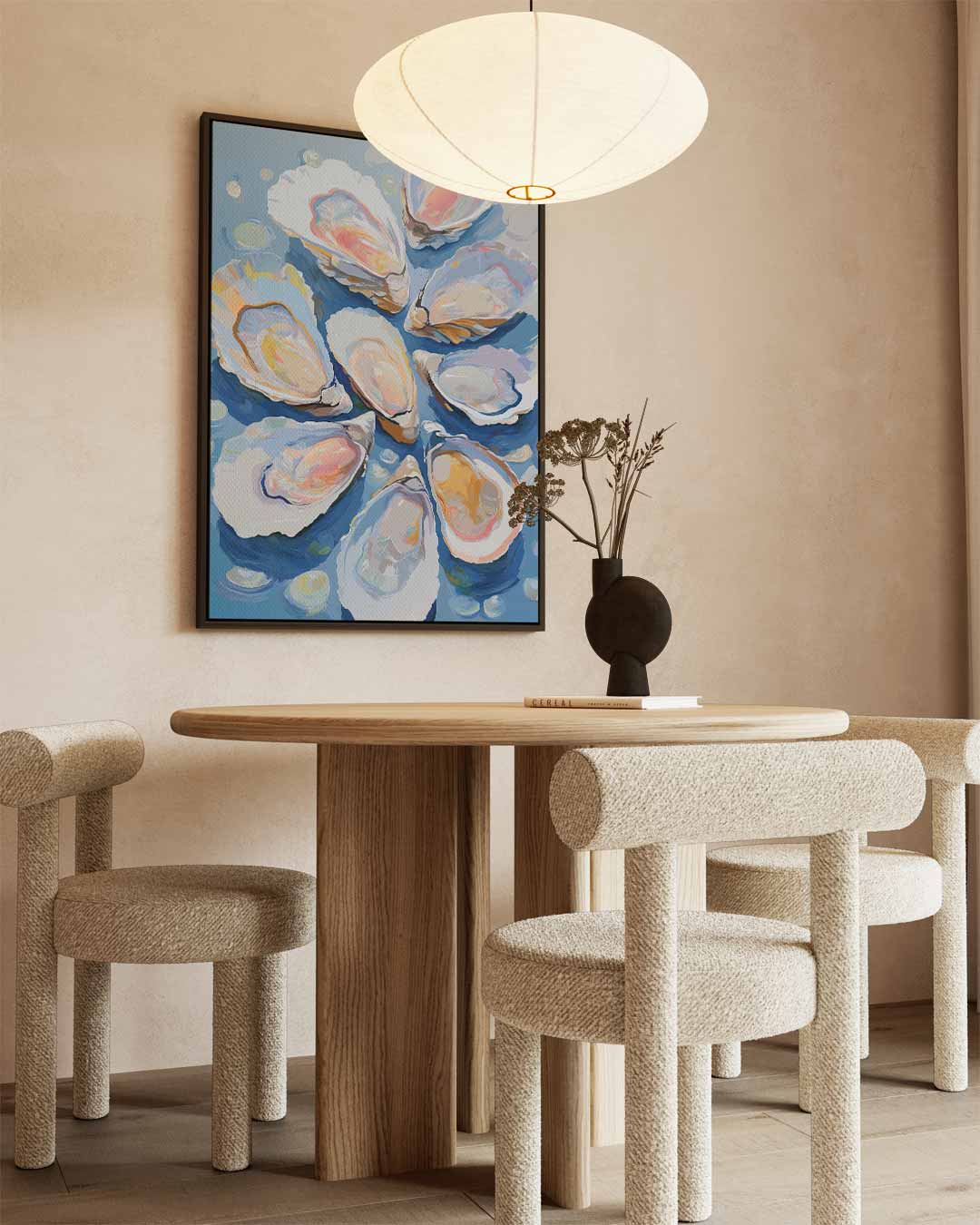 Oesters in Kunst – canvas wanddecoratie in portret formaat