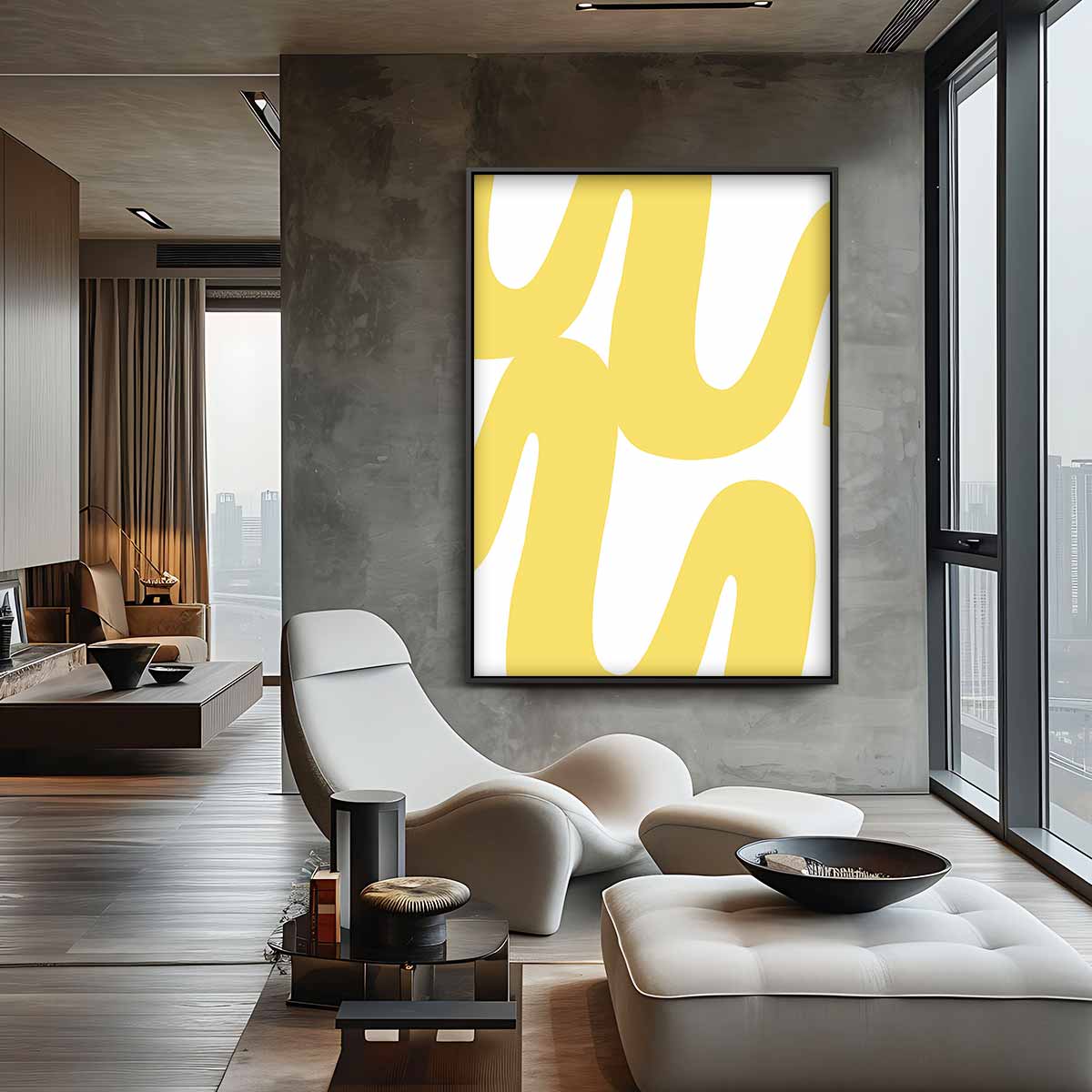 Gele Golf – canvas wanddecoratie in portret formaat