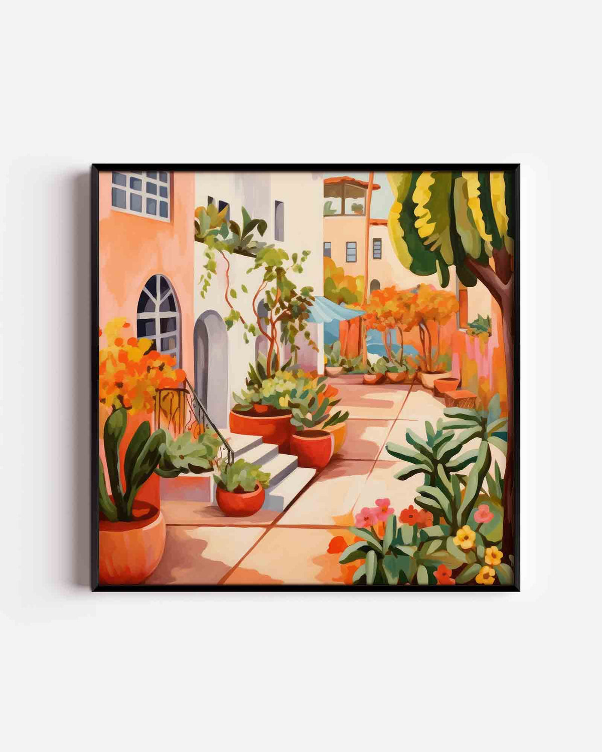 Mediterrane tuin – keuken vierkante poster als wanddecoratie