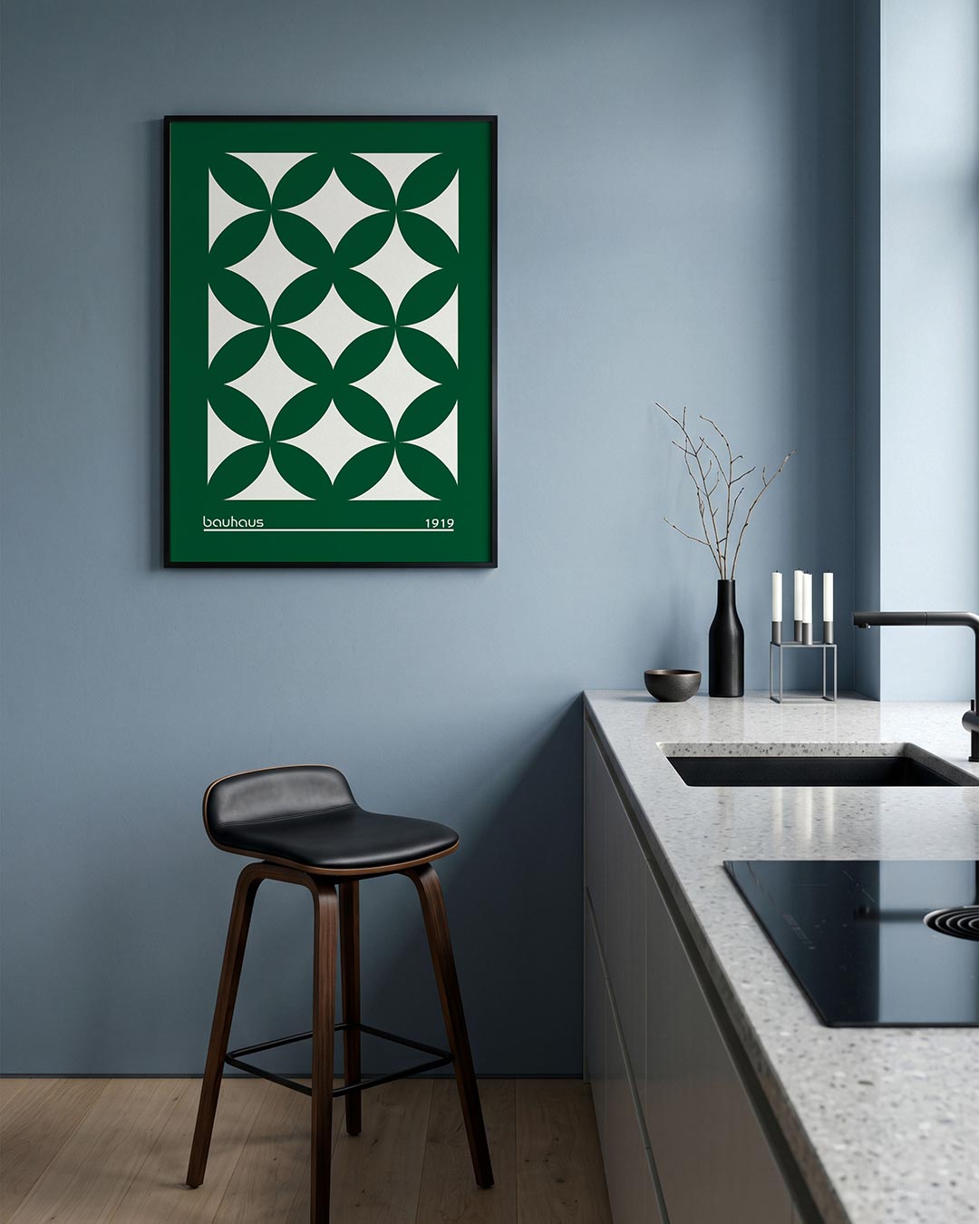 – geometrische Bauhaus poster in staand formaat