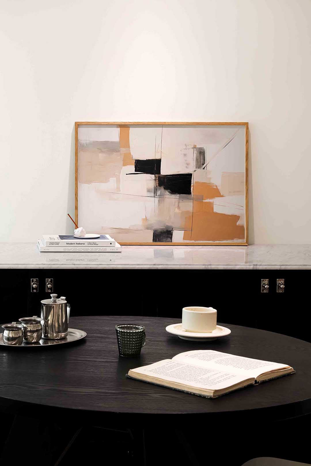 Abstracte vormen – abstracte poster in liggend formaat