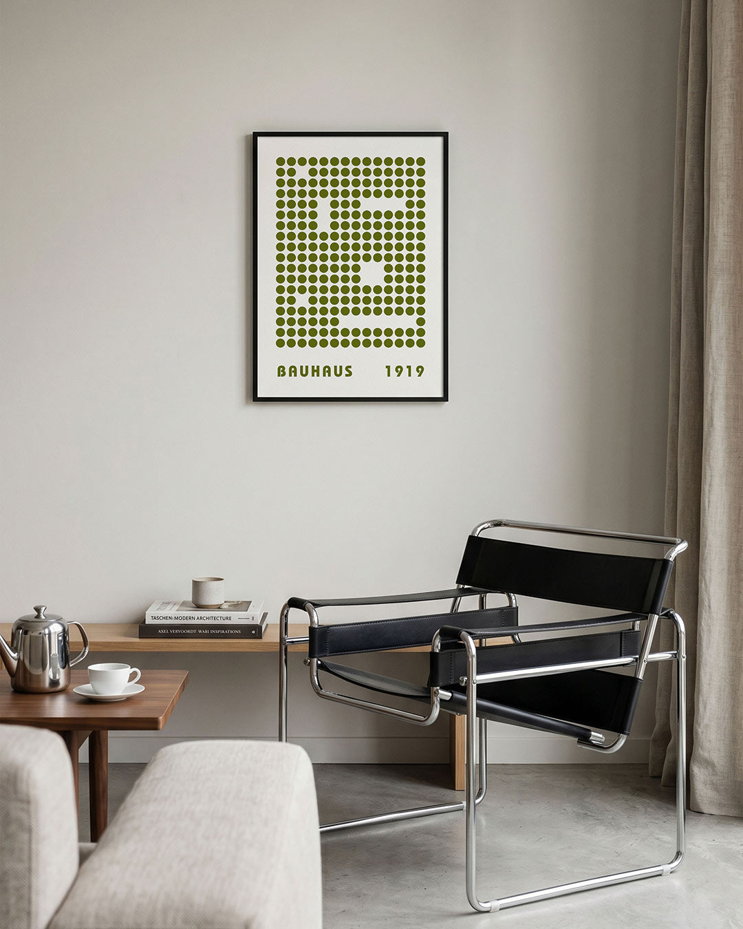 Puntpatroon en typografie – geometrische Bauhaus poster in staand formaat
