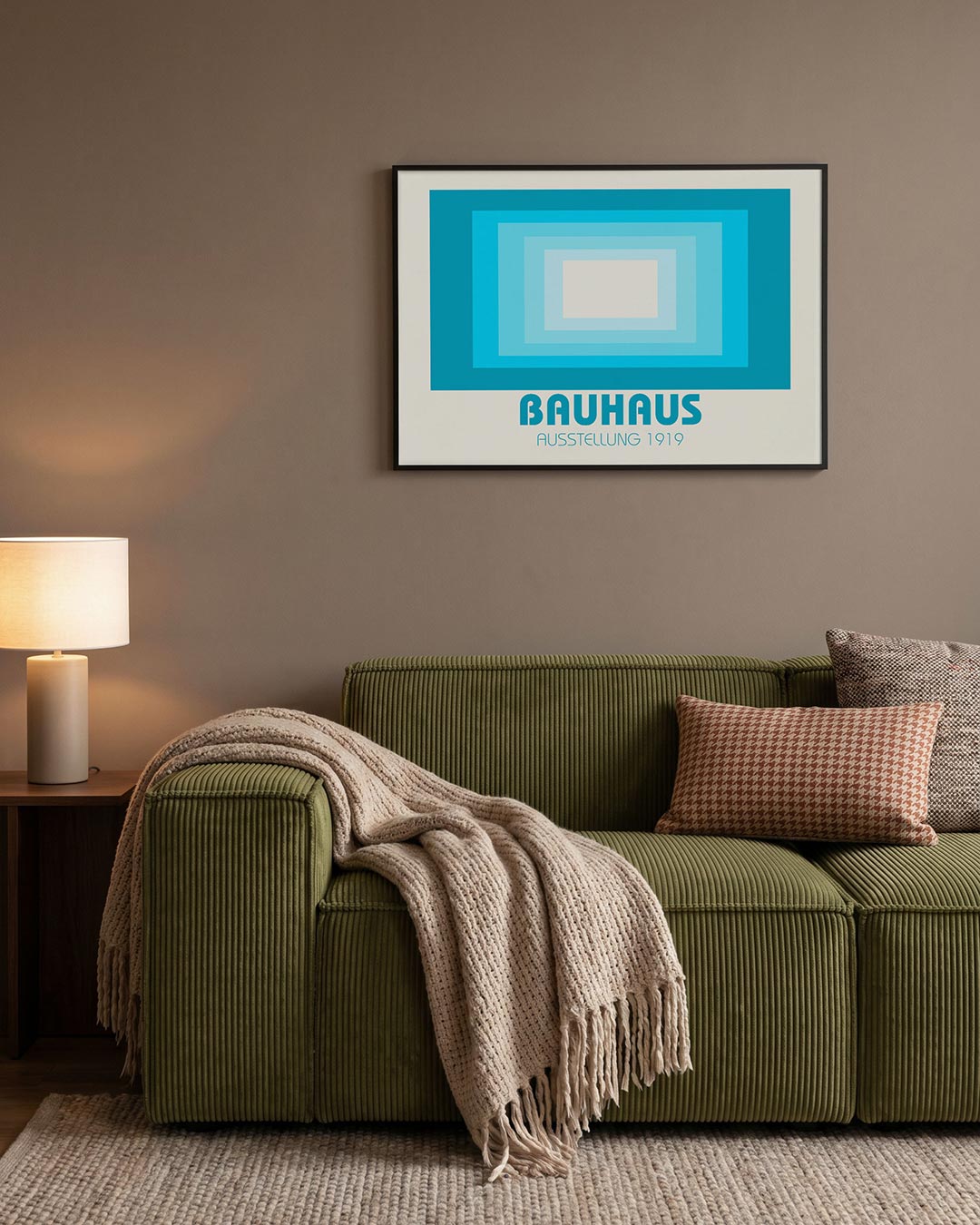 Vormritme en kleur – geometrische Bauhaus poster in liggend formaat