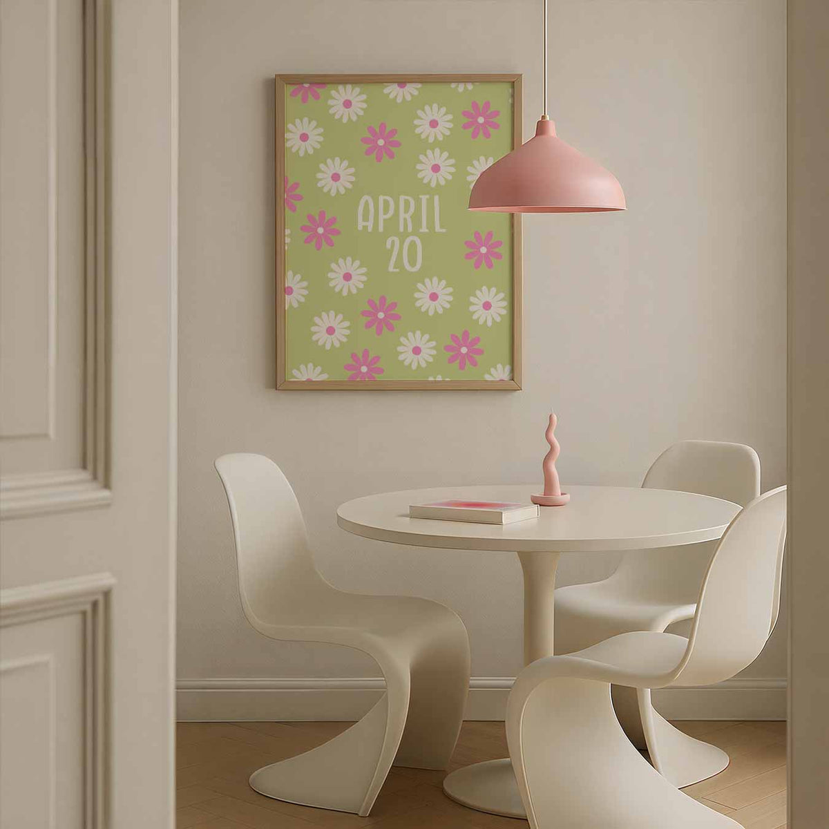 Vrolijke Bloemen Kalenderposter – staande paas wanddecoratie van WallArtistic
