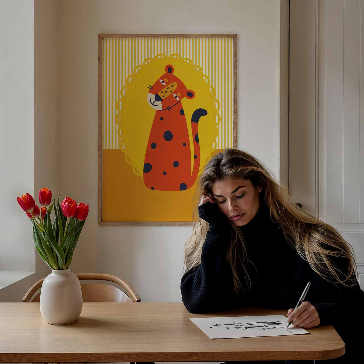 Vrolijke Luipaard – staande muurposter voor de kinderkamer