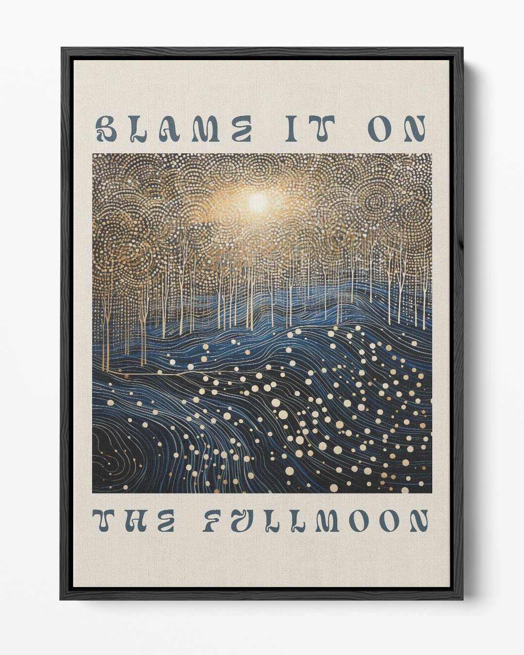 Blame It on the Full Moon – portret kunstwerk als wanddecoratie