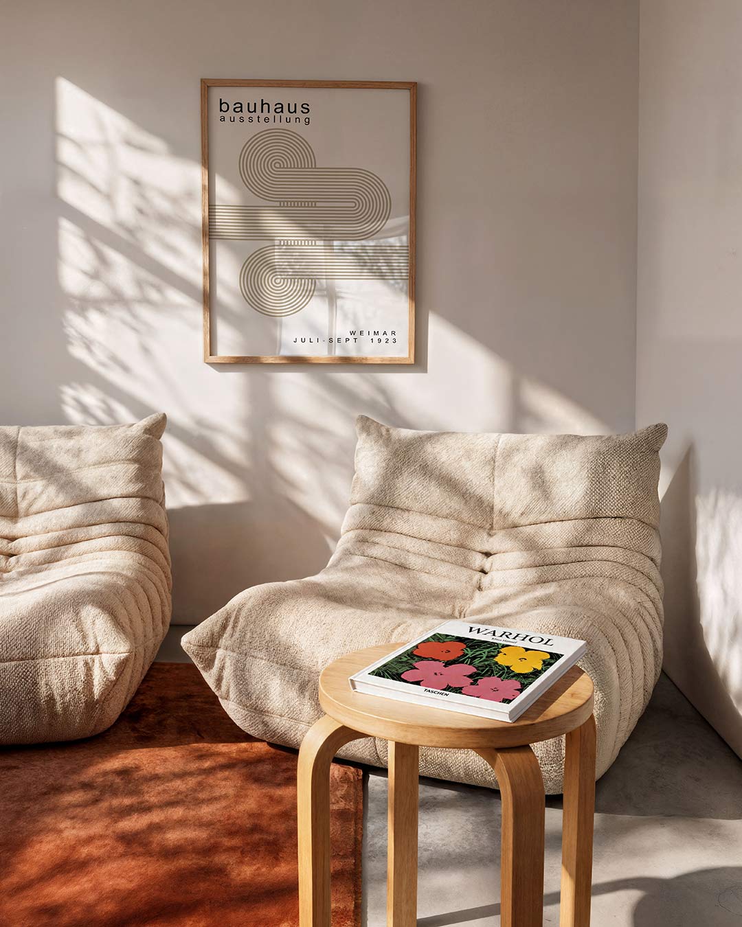 Lijnenspel en cirkelvorm – moderne Bauhaus wandkunst als poster