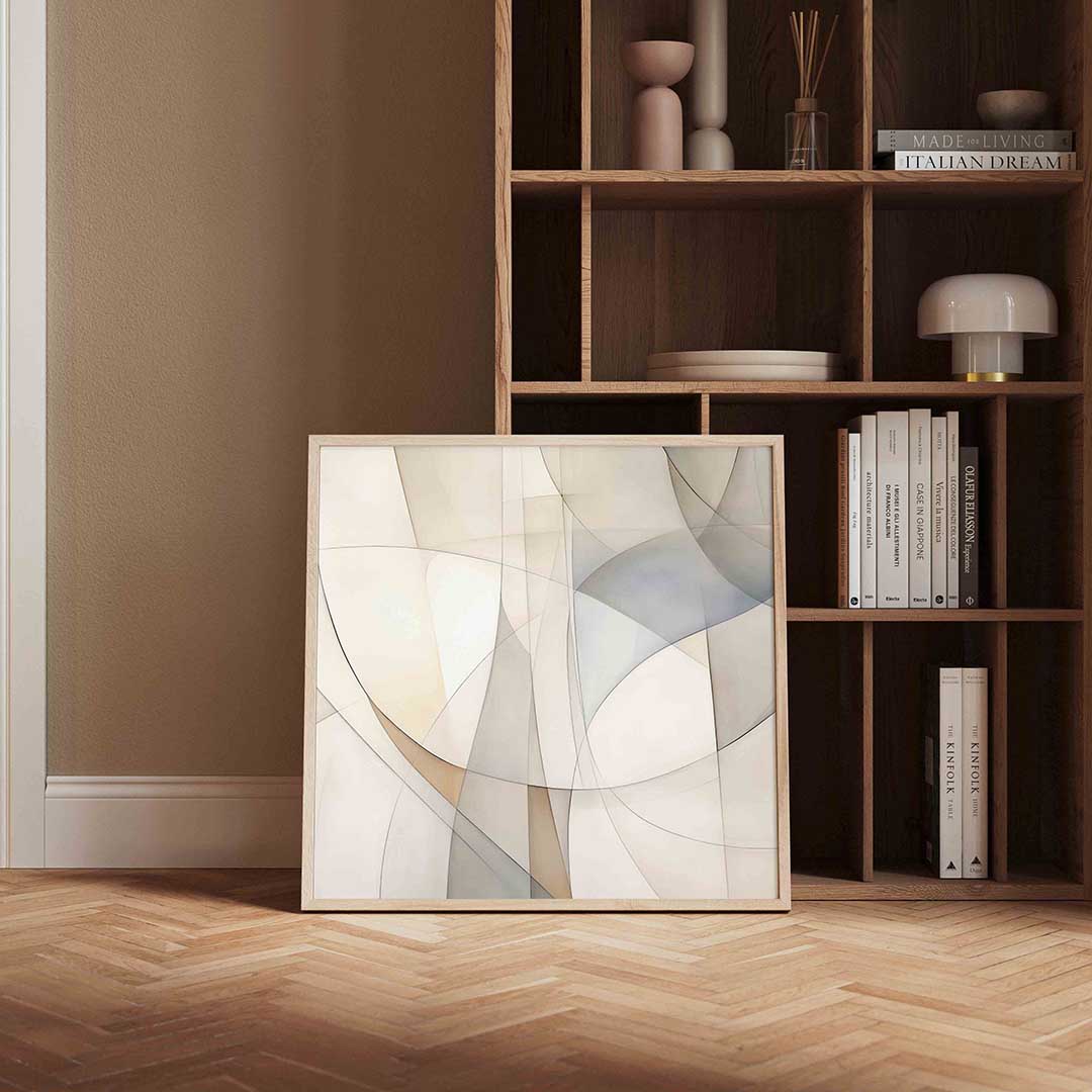 Abstracte vormen – vierkante wanddecoratie met kleur en vorm van WallArtistic