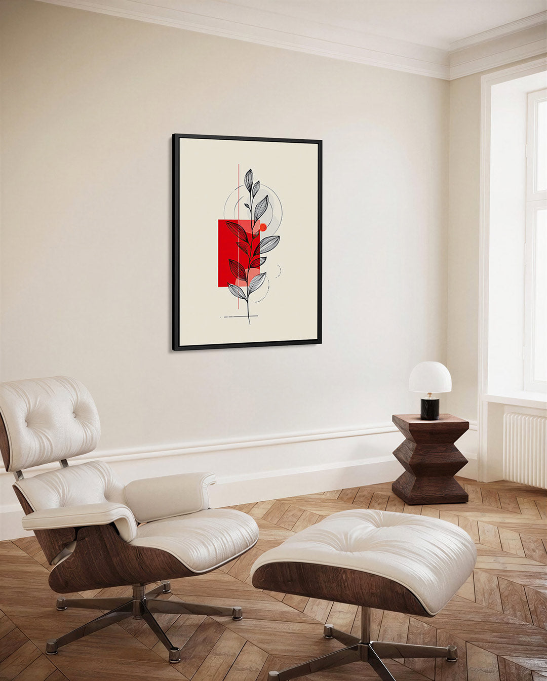 Geometrische plant – decoratief kunstwerk voor aan de muur