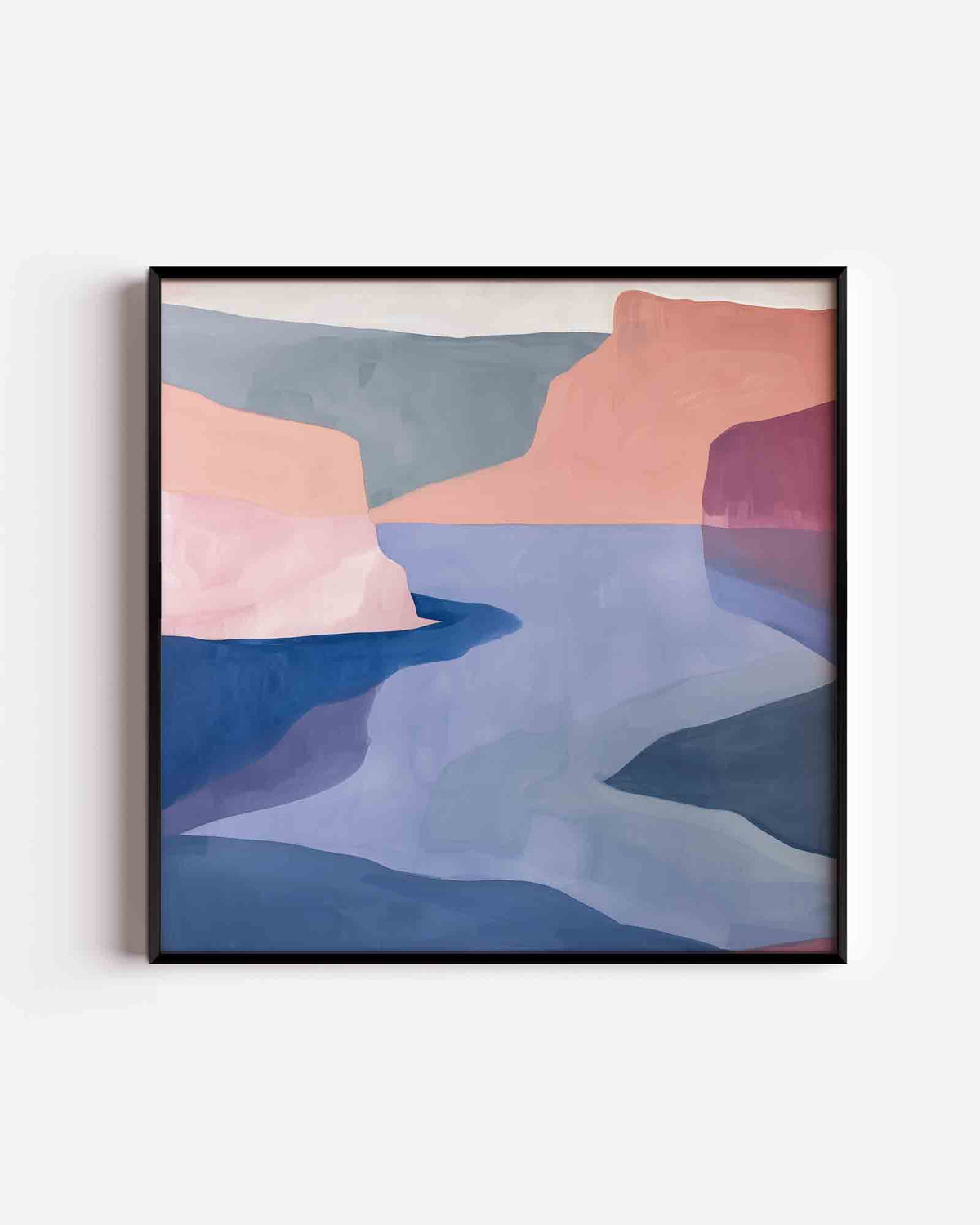 Abstracte landschapsvormen – design vierkante poster als wanddecoratie